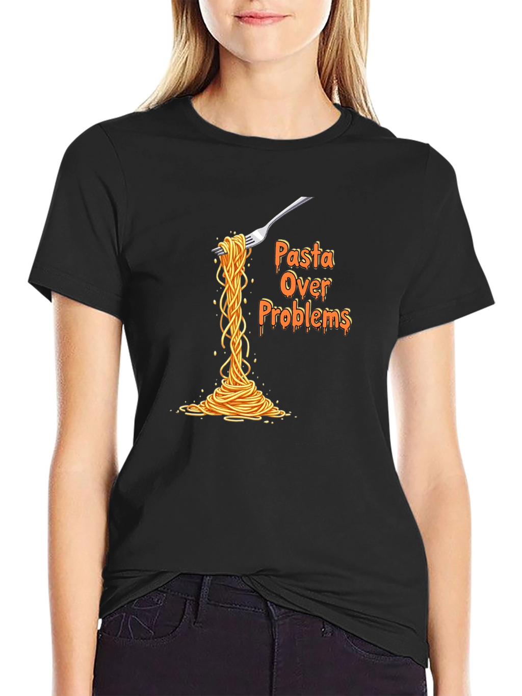 Pasta Over Problems T-Shirt Funny Graphic Tee