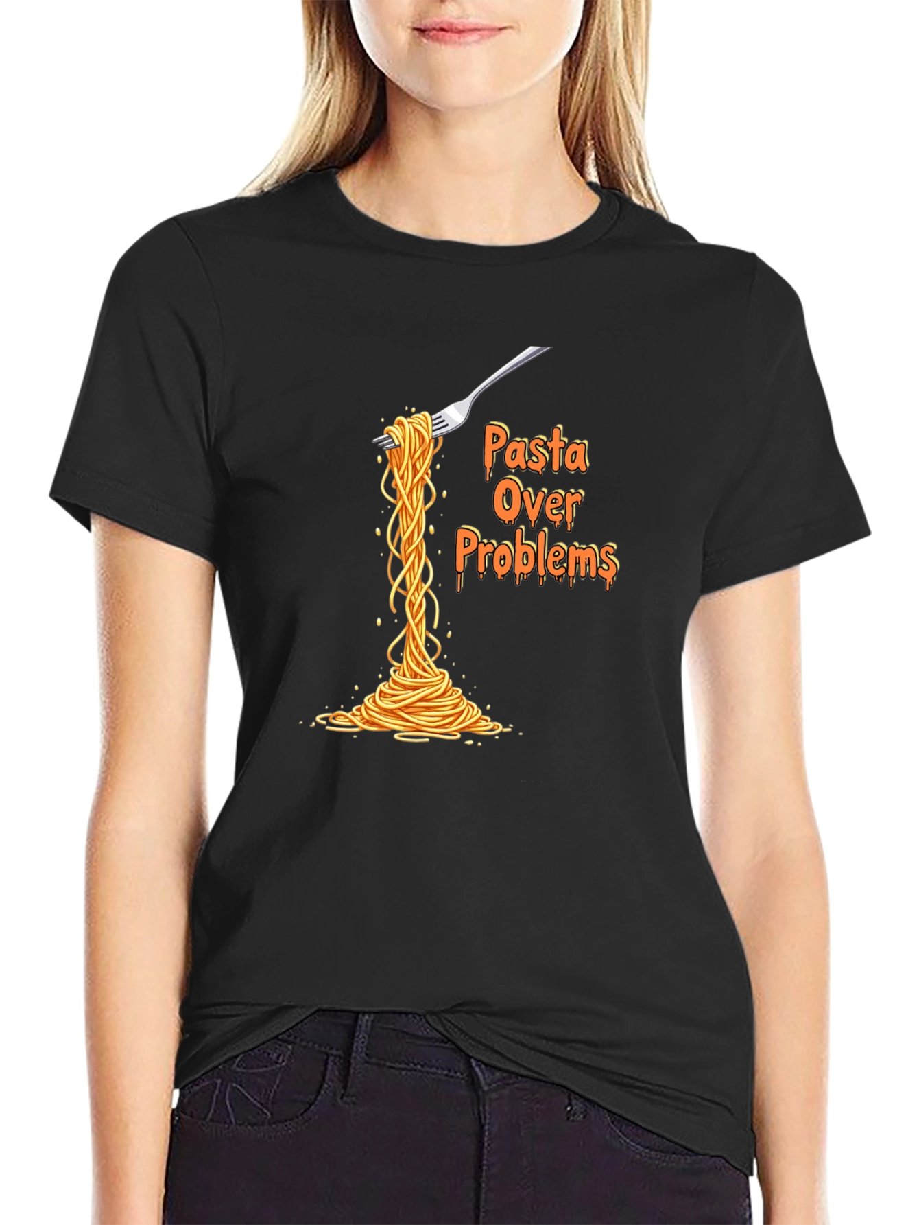 Pasta Over Problems T-Shirt Funny Graphic Tee