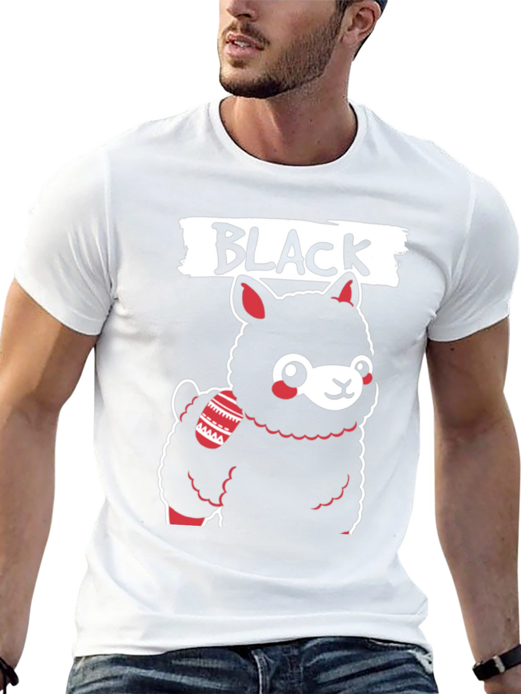 Black Llama T-Shirt - Cute Graphic Tee
