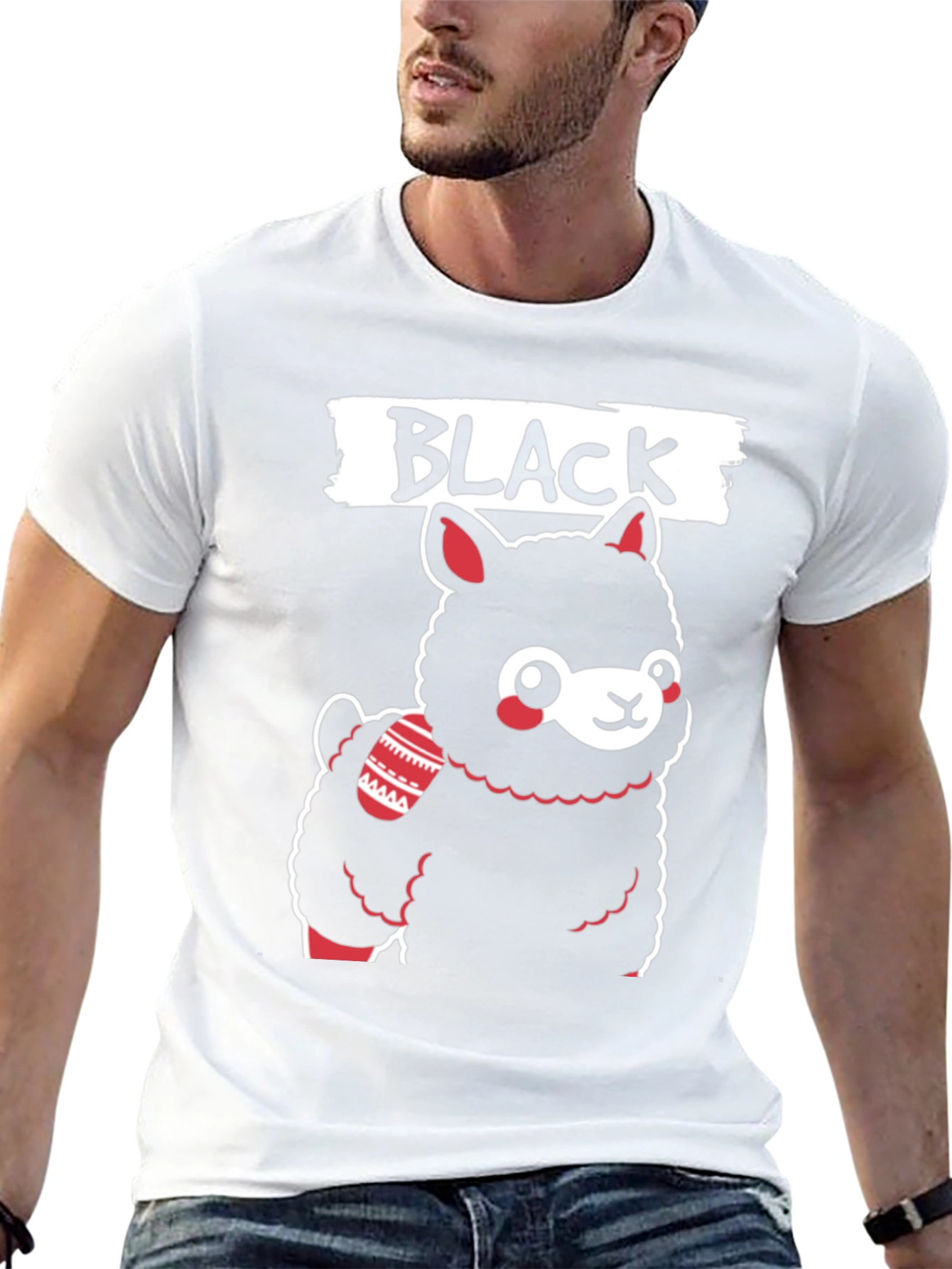 Black Llama T-Shirt - Cute Graphic Tee