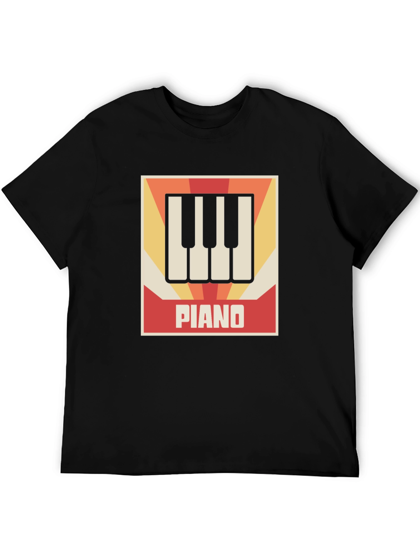 Retro Piano Keys Graphic Tee - Musicians Style