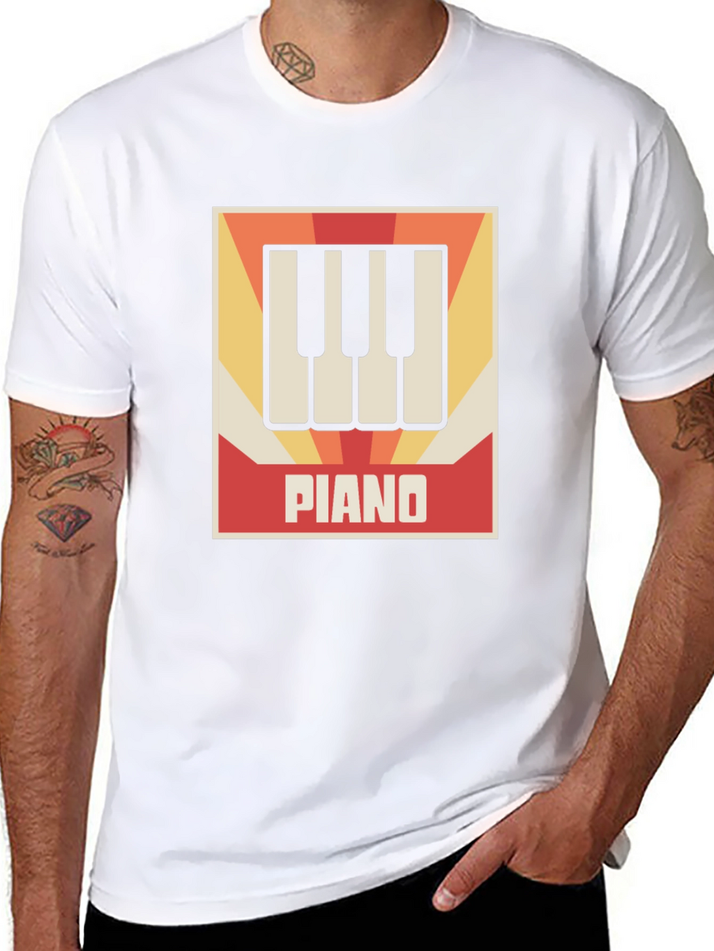 Retro Piano Keys Graphic Tee - Musicians Style