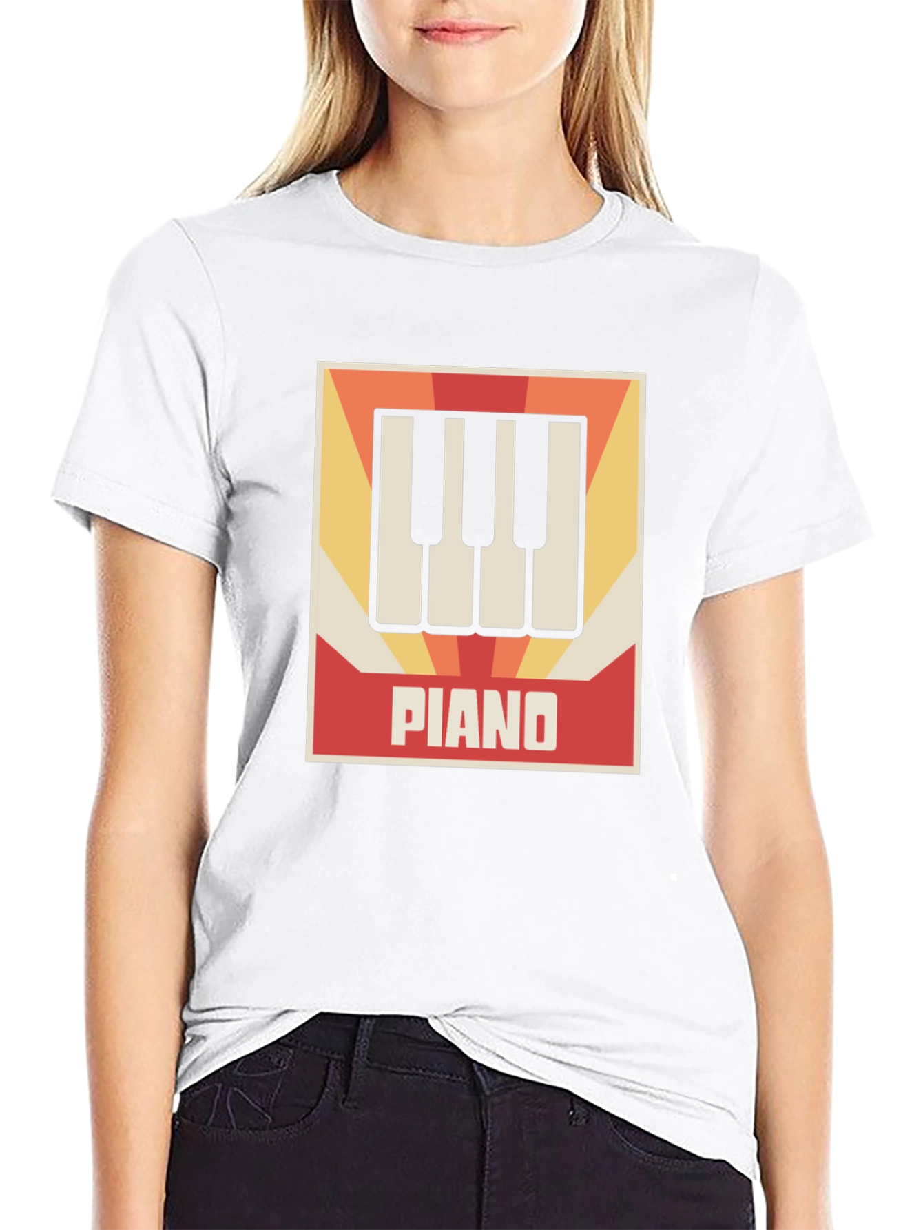 Retro Piano Keys Graphic Tee - Musicians Style