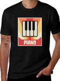 Retro Piano Keys Graphic Tee - Musicians Style