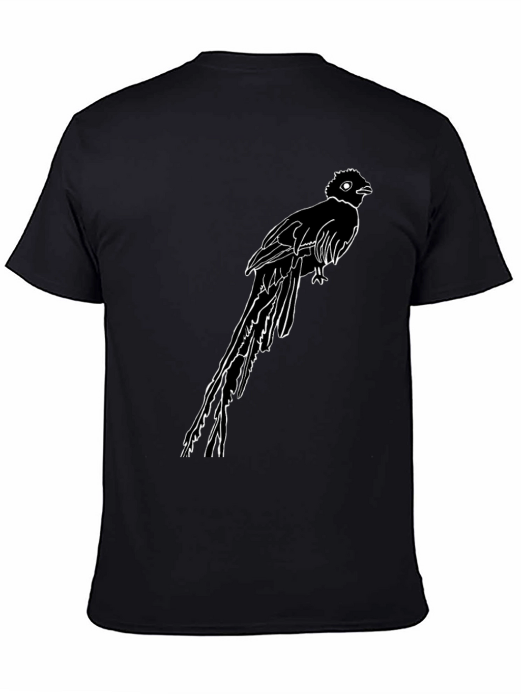 Quetzal Bird Graphic Tee - Stylish Black Cotton T-Shirt
