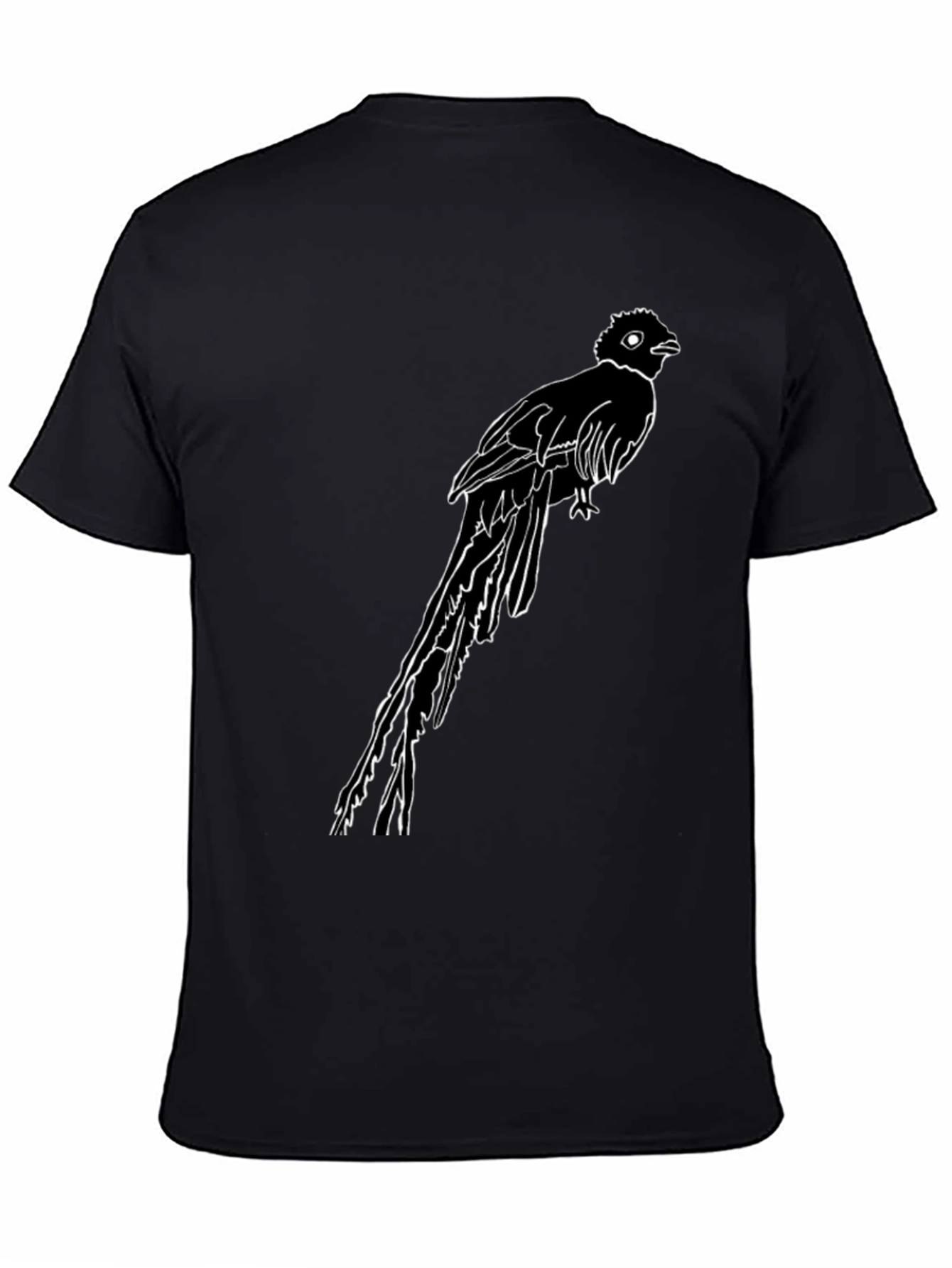 Quetzal Bird Graphic Tee - Stylish Black Cotton T-Shirt