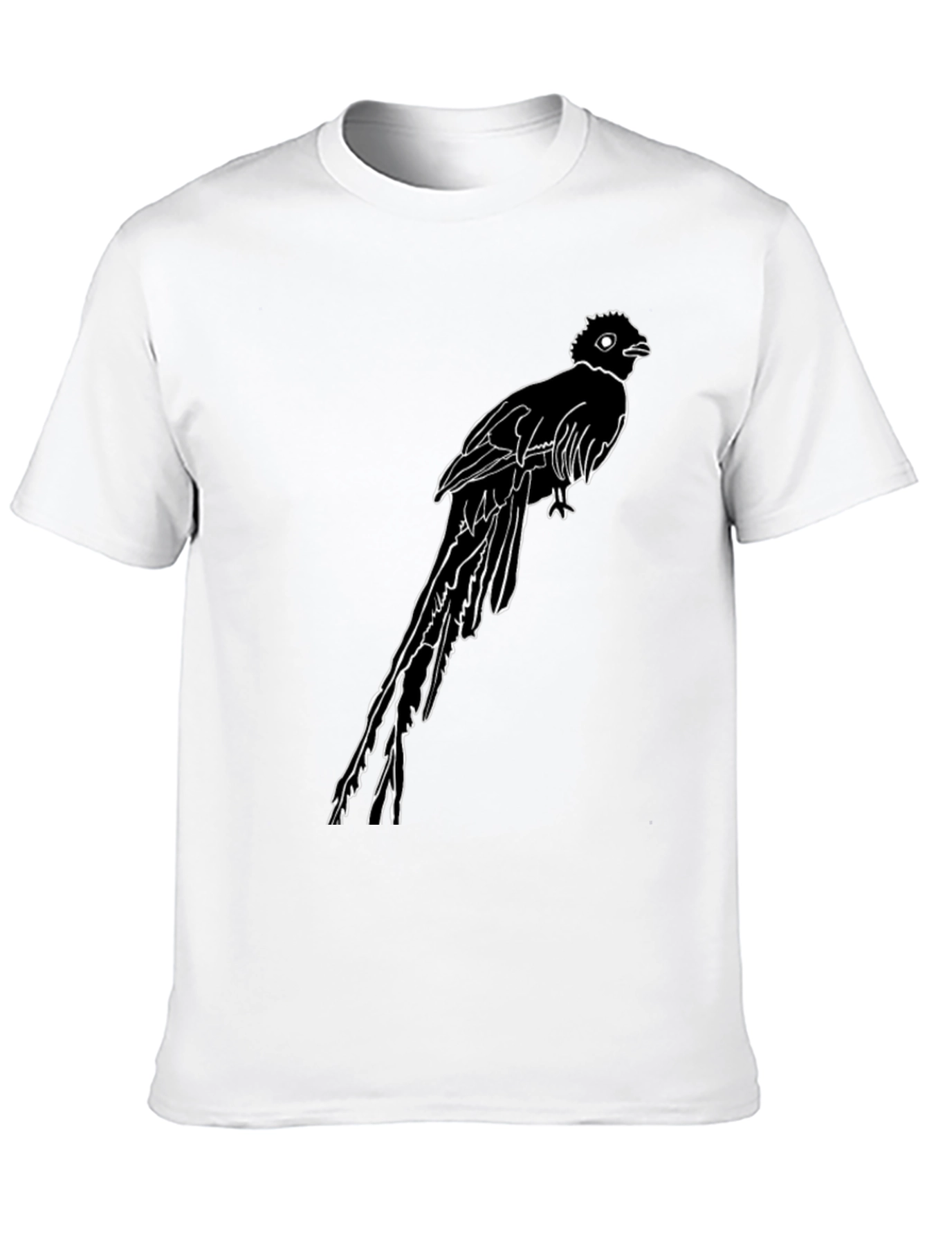 Quetzal Bird Graphic Tee - Stylish Black Cotton T-Shirt
