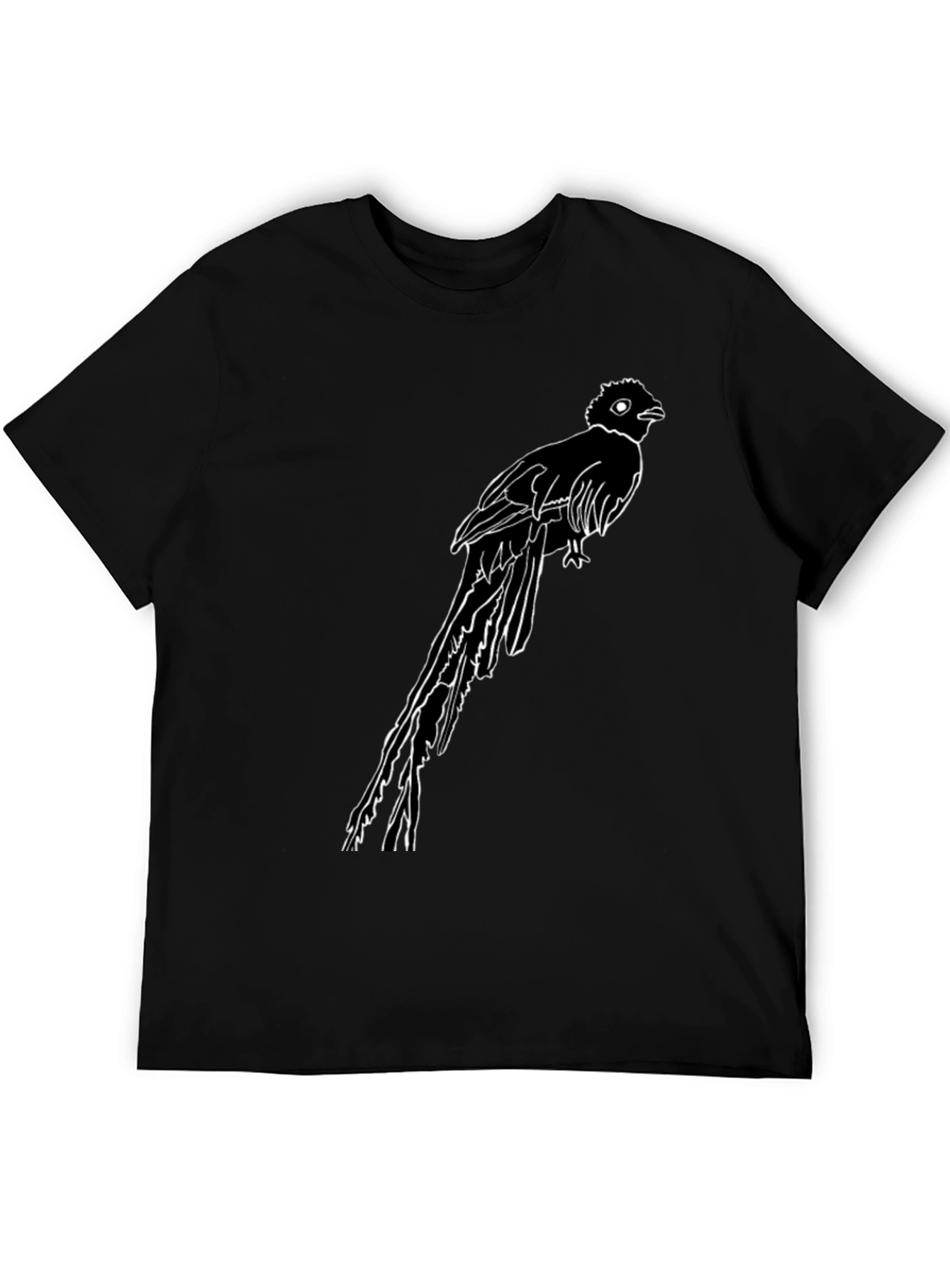 Quetzal Bird Graphic Tee - Stylish Black Cotton T-Shirt