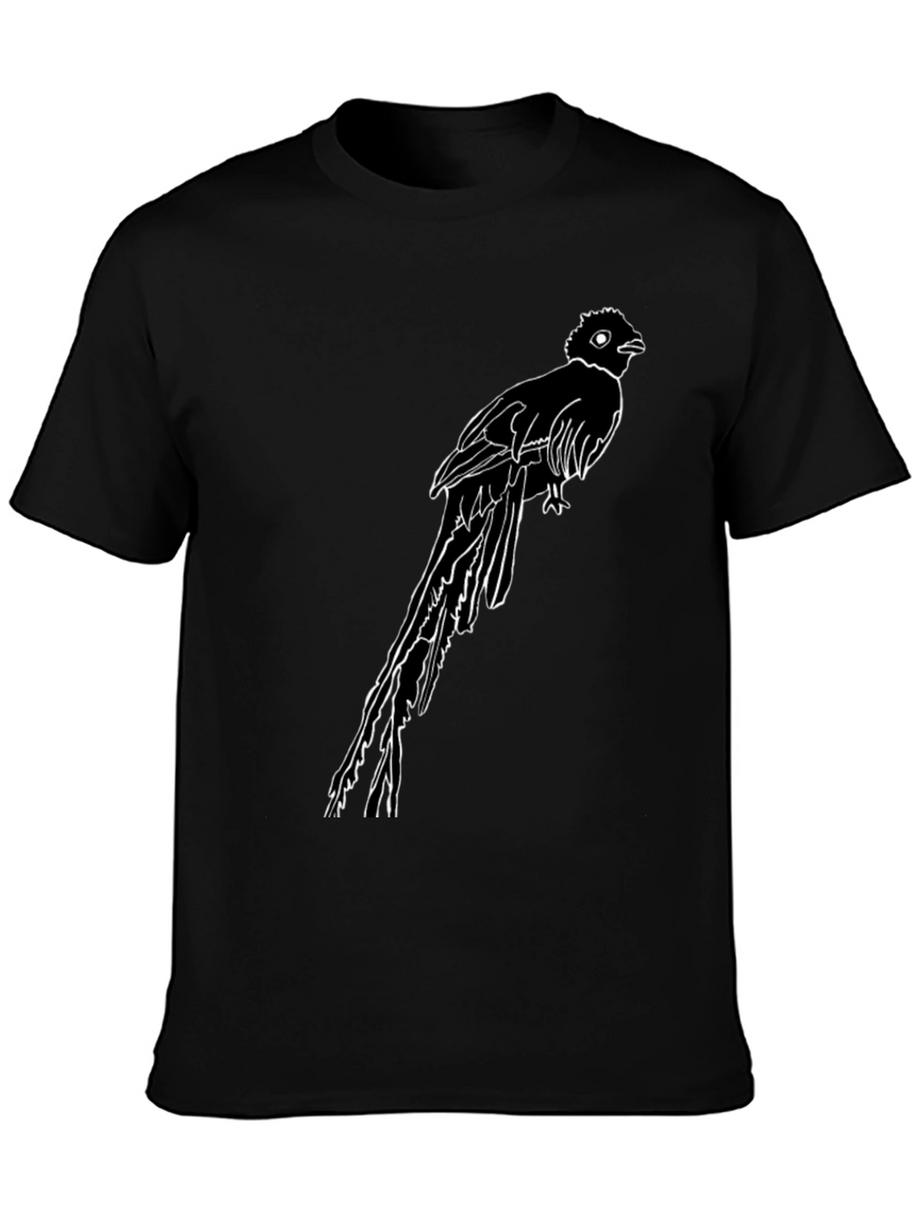 Quetzal Bird Graphic Tee - Stylish Black Cotton T-Shirt