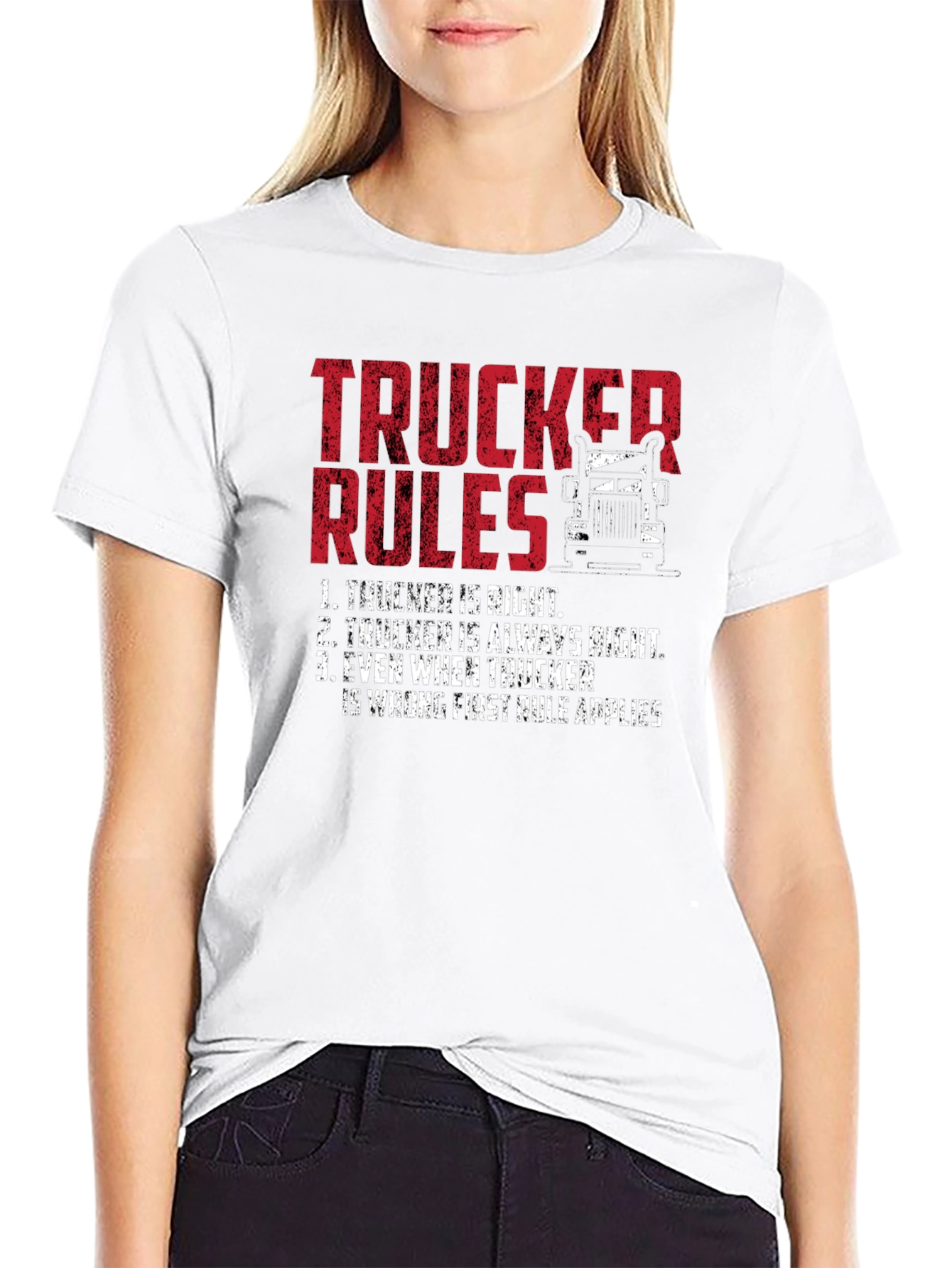 Trucker Rules Graphic Tee - Funny Truck Driver T-Shirt
