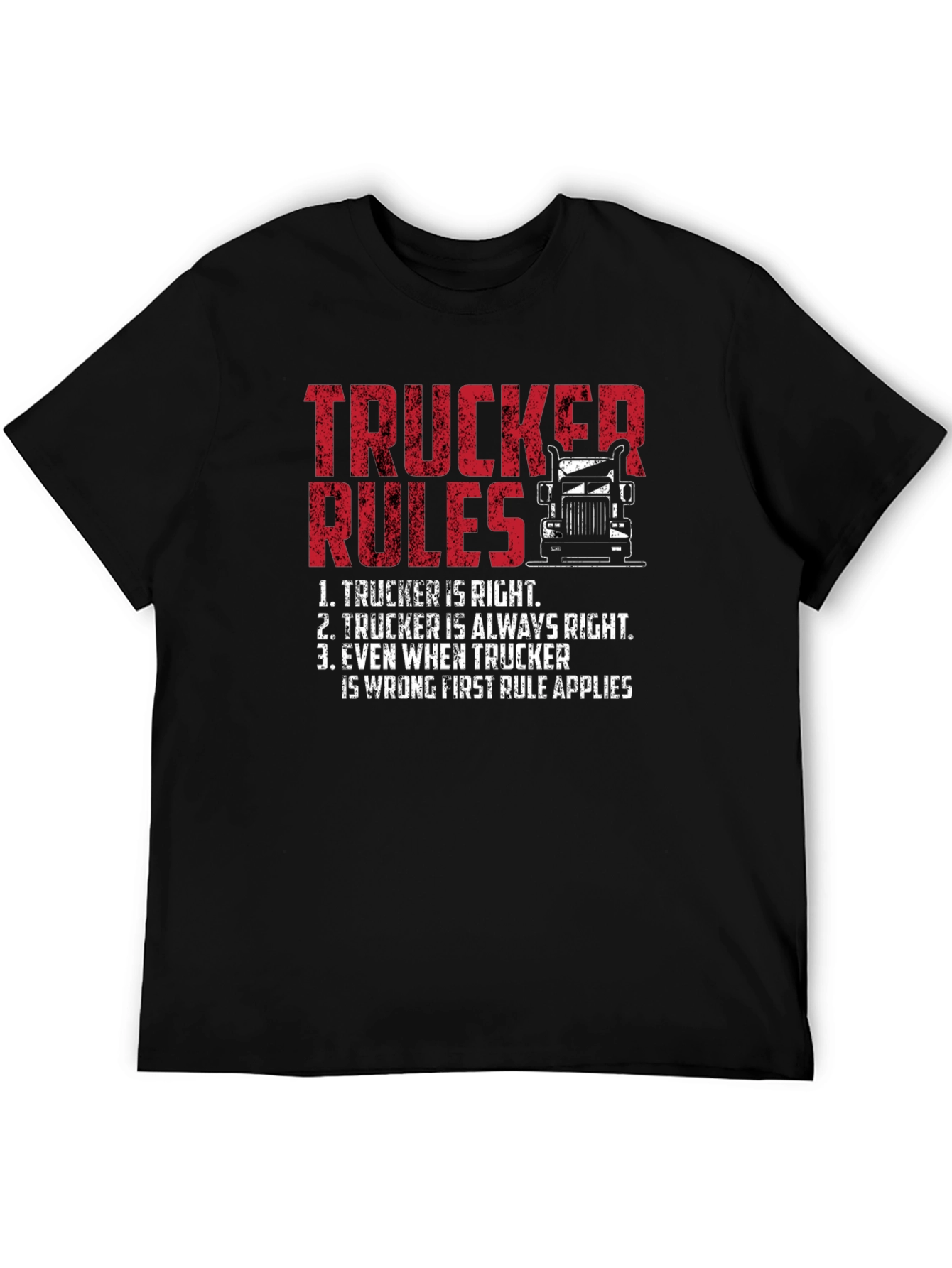 Trucker Rules Graphic Tee - Funny Truck Driver T-Shirt