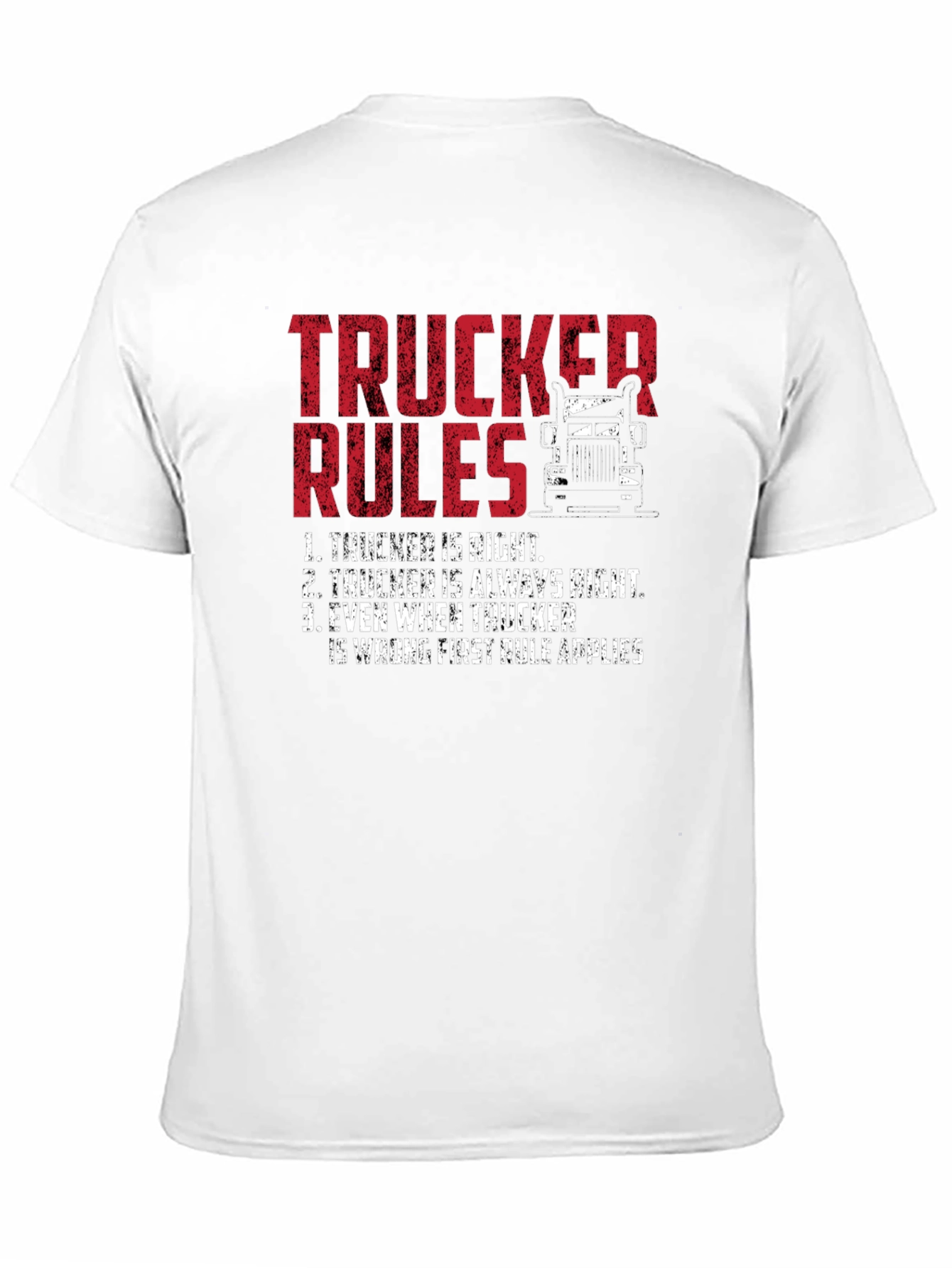 Trucker Rules Graphic Tee - Funny Truck Driver T-Shirt
