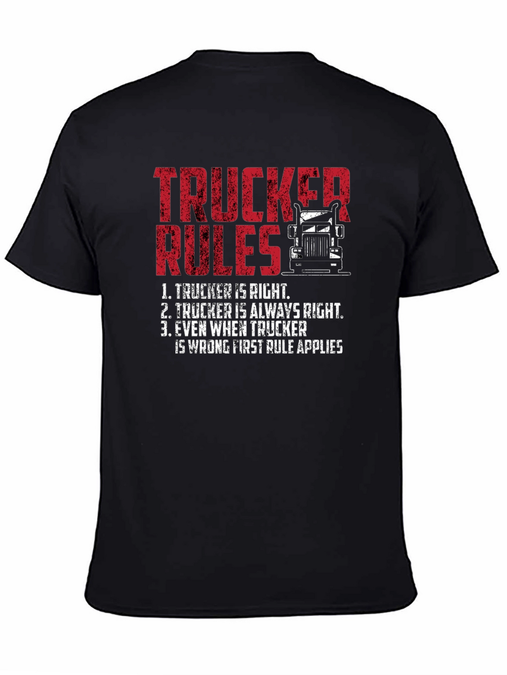 Trucker Rules Graphic Tee - Funny Truck Driver T-Shirt