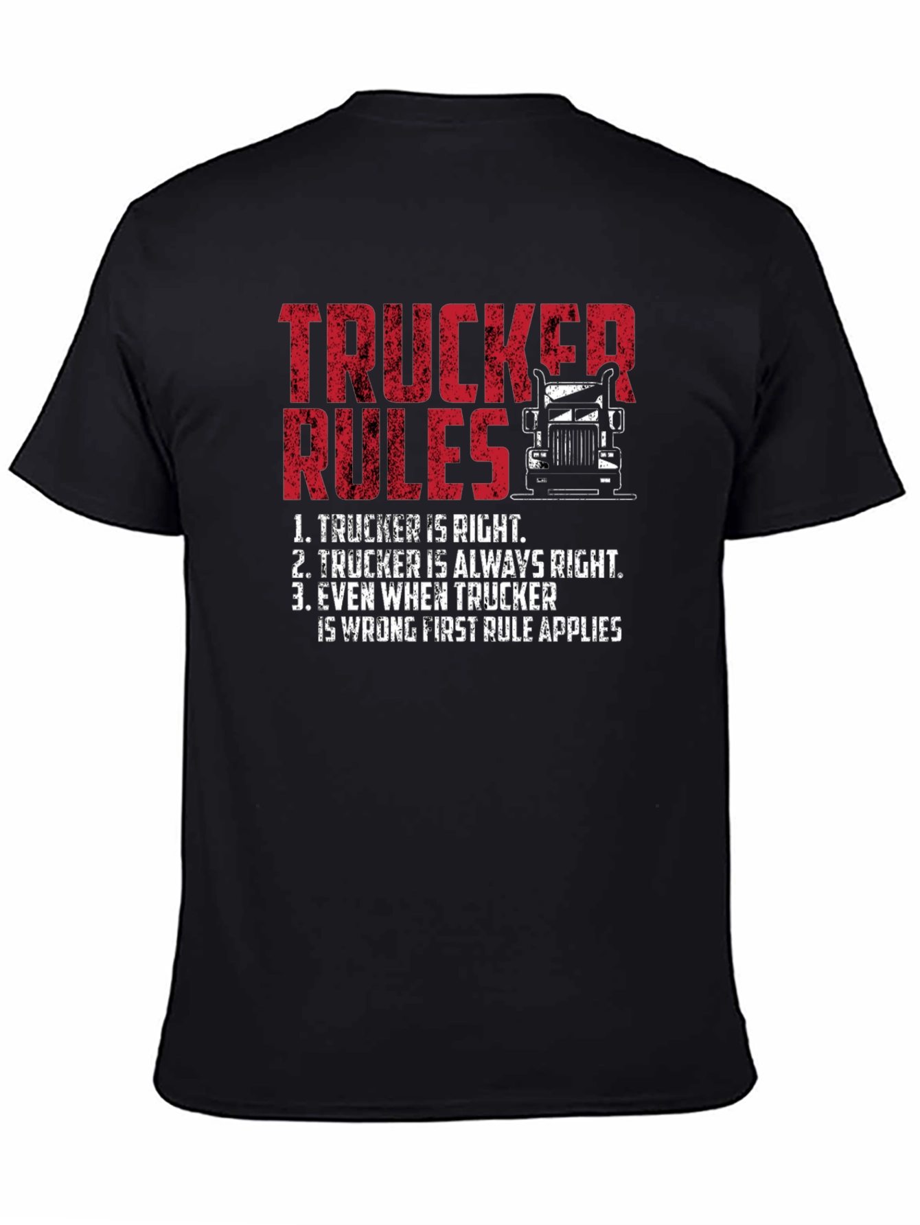 Trucker Rules Graphic Tee - Funny Truck Driver T-Shirt