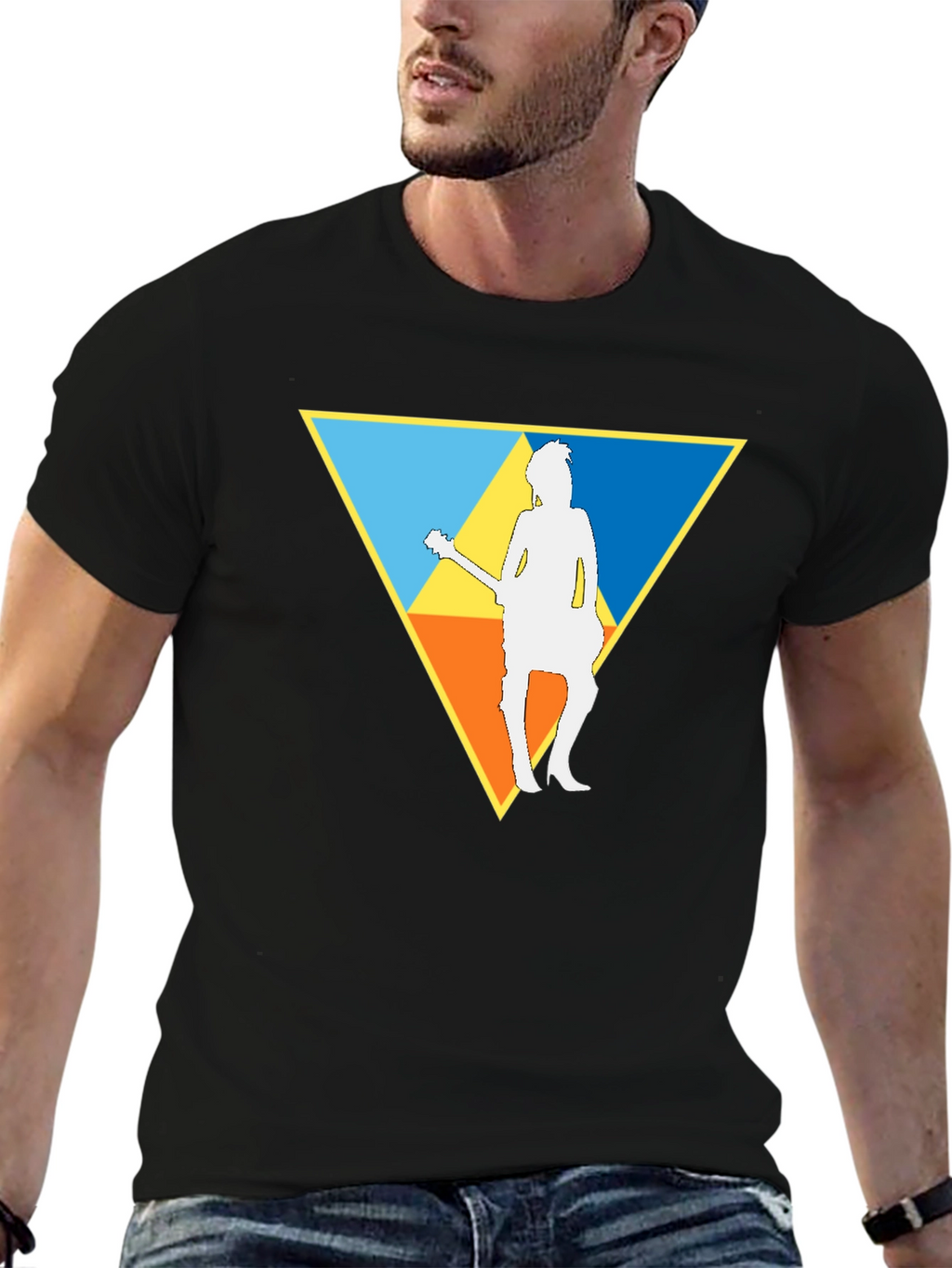 Guitar Player Triforce T-Shirt - Black