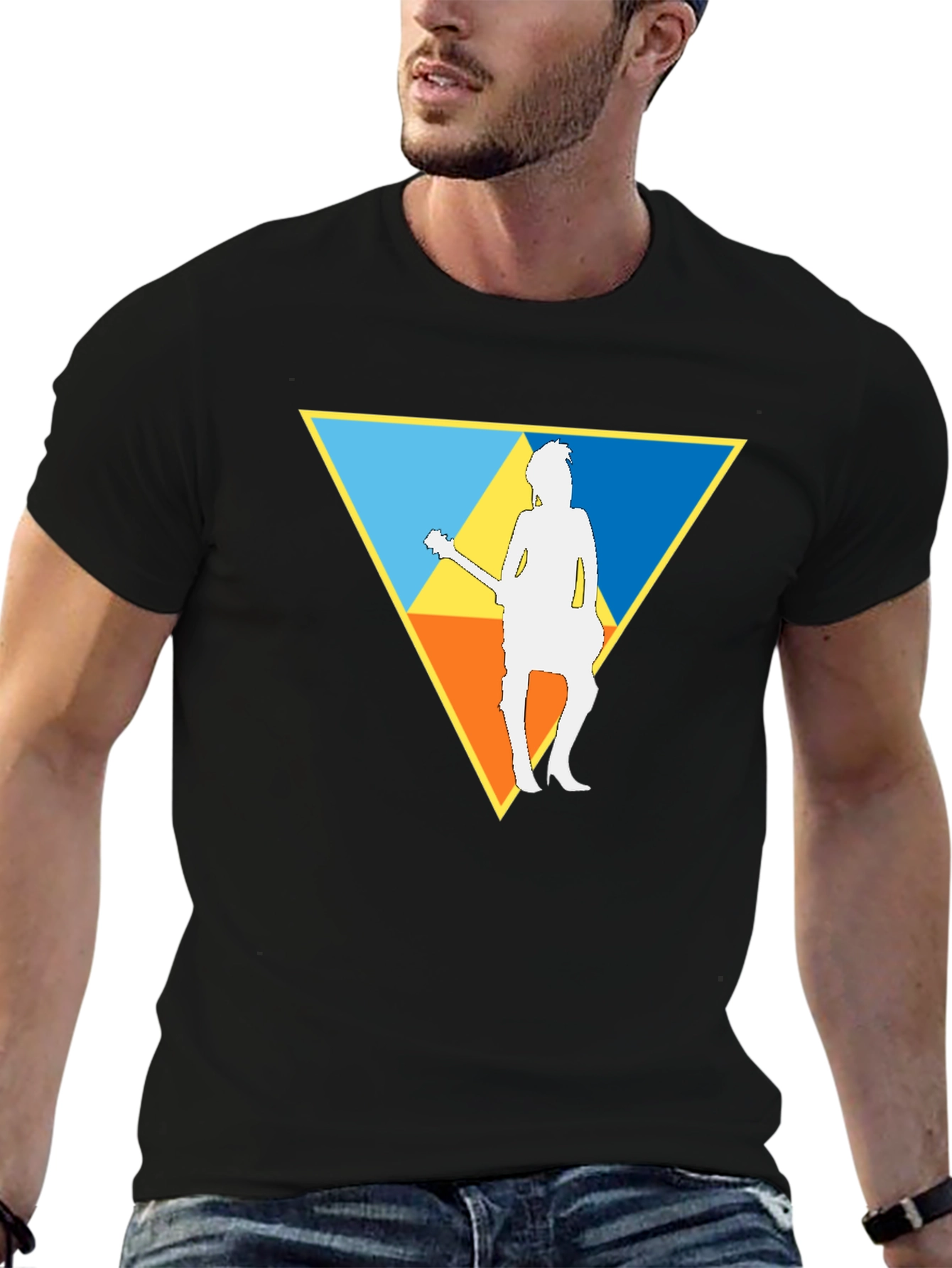 Guitar Player Triforce T-Shirt - Black