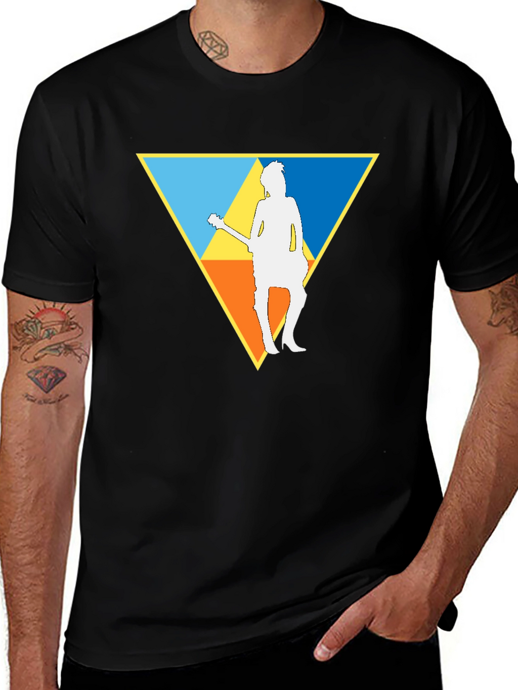 Guitar Player Triforce T-Shirt - Black