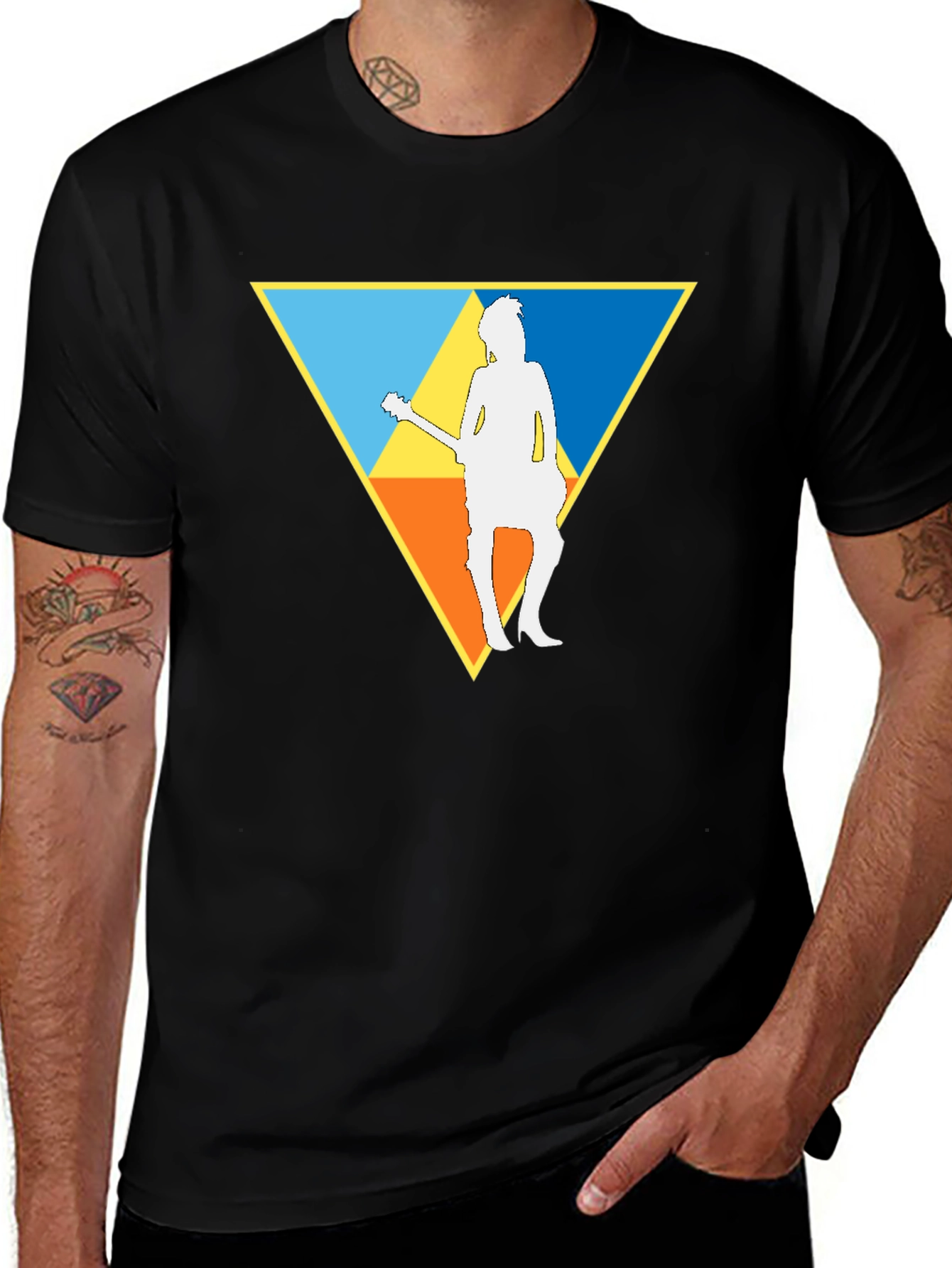 Guitar Player Triforce T-Shirt - Black
