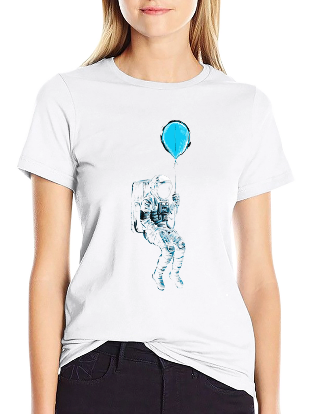 Astronaut Balloon Black Graphic Tee