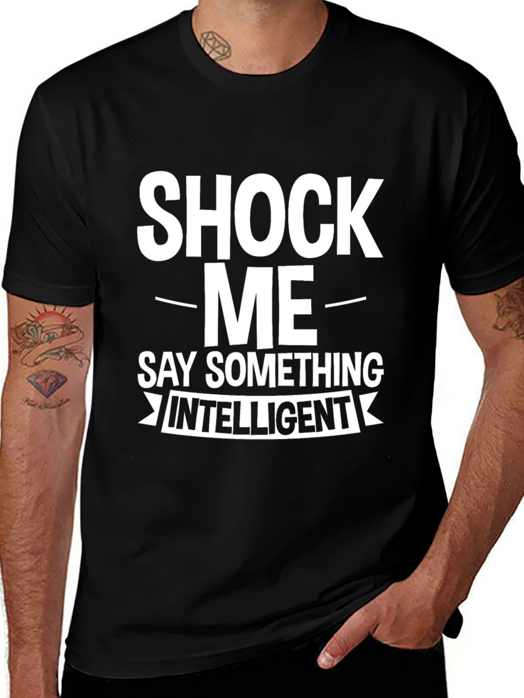 Shock Me - Funny Graphic Mens Black T-Shirt