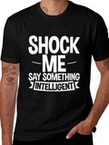 Shock Me - Funny Graphic Mens Black T-Shirt