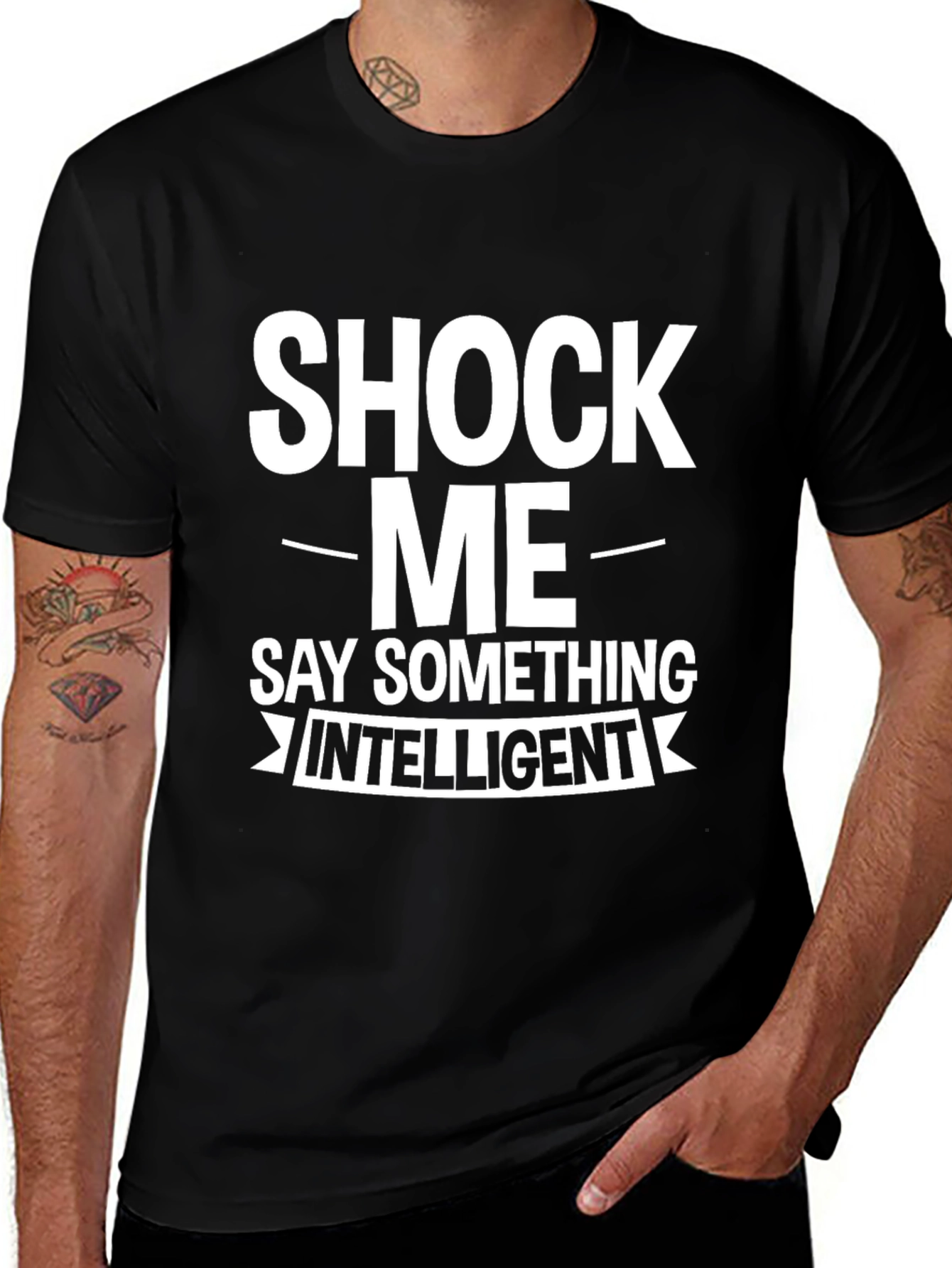 Shock Me - Funny Graphic Mens Black T-Shirt