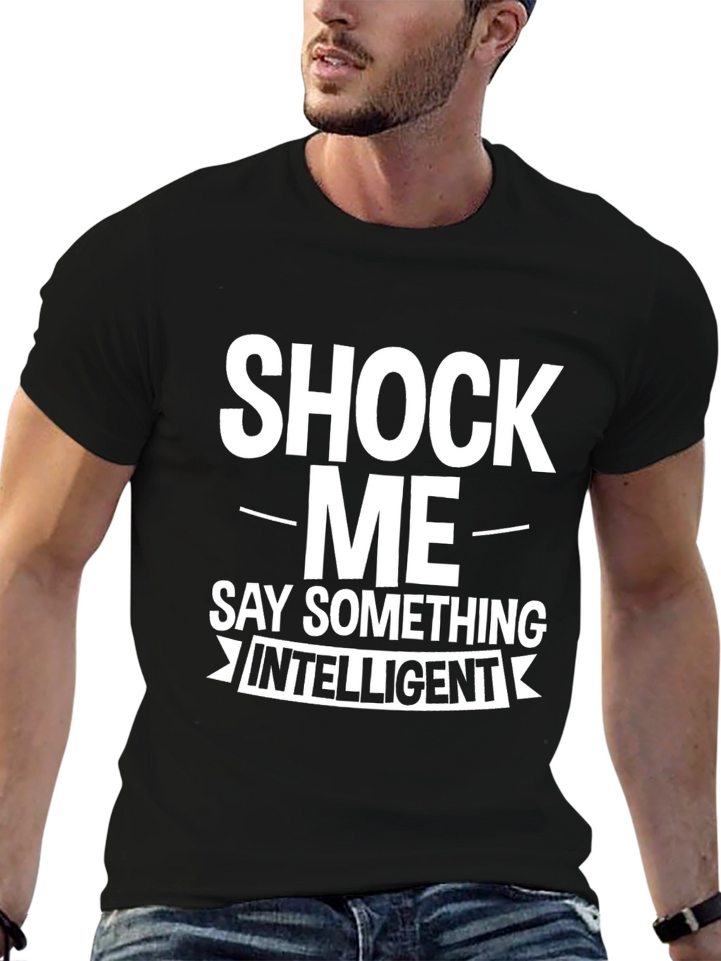 Shock Me - Funny Graphic Mens Black T-Shirt