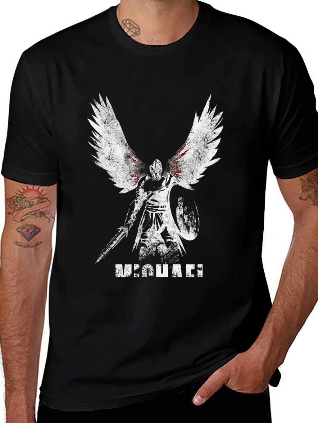 Michael Angel Warrior Graphic Tee - Black