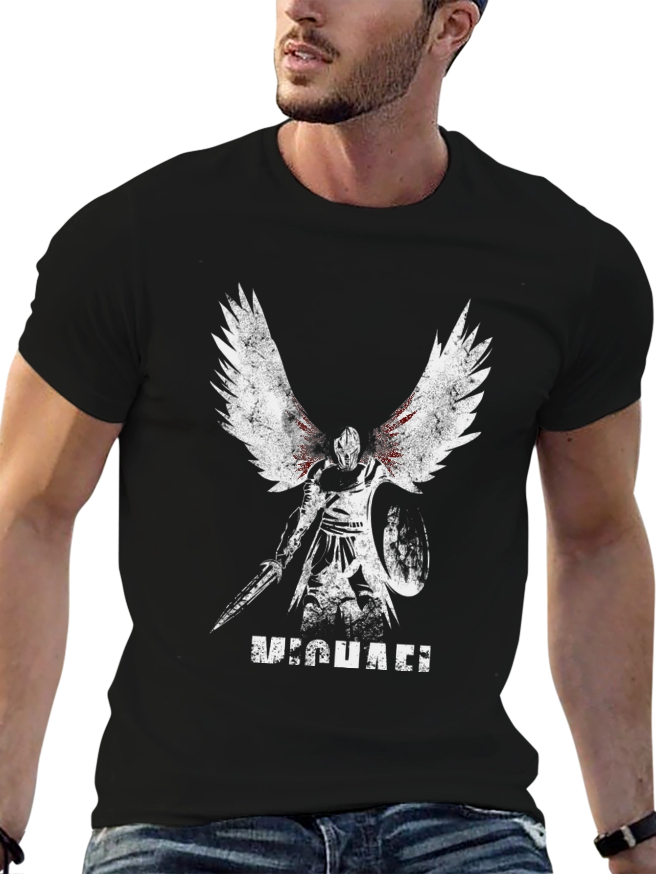 Michael Angel Warrior Graphic Tee - Black