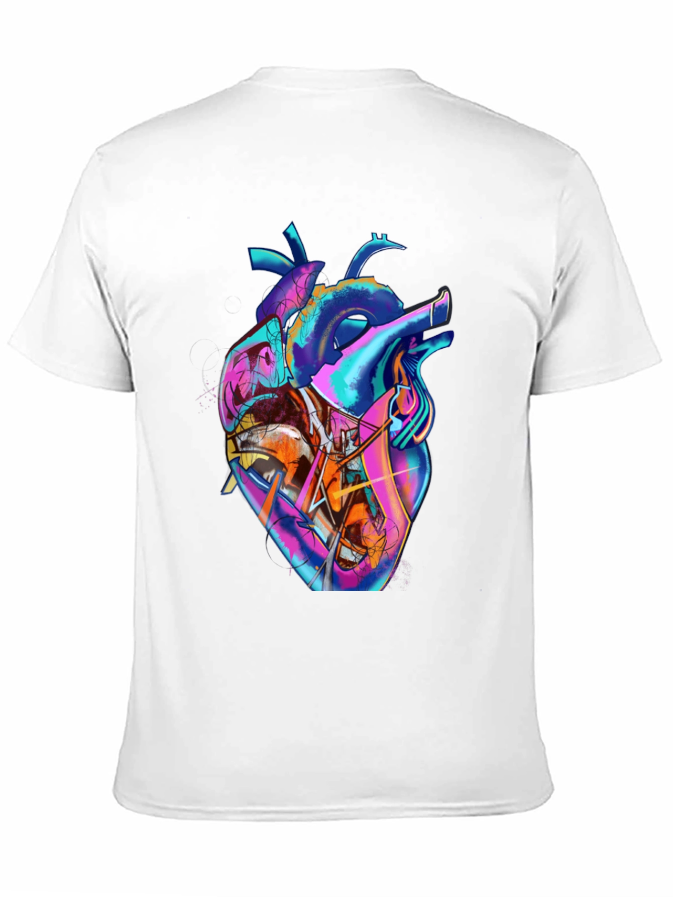 Abstract Heart Graphic Tee - Stylish Mens Black T-Shirt