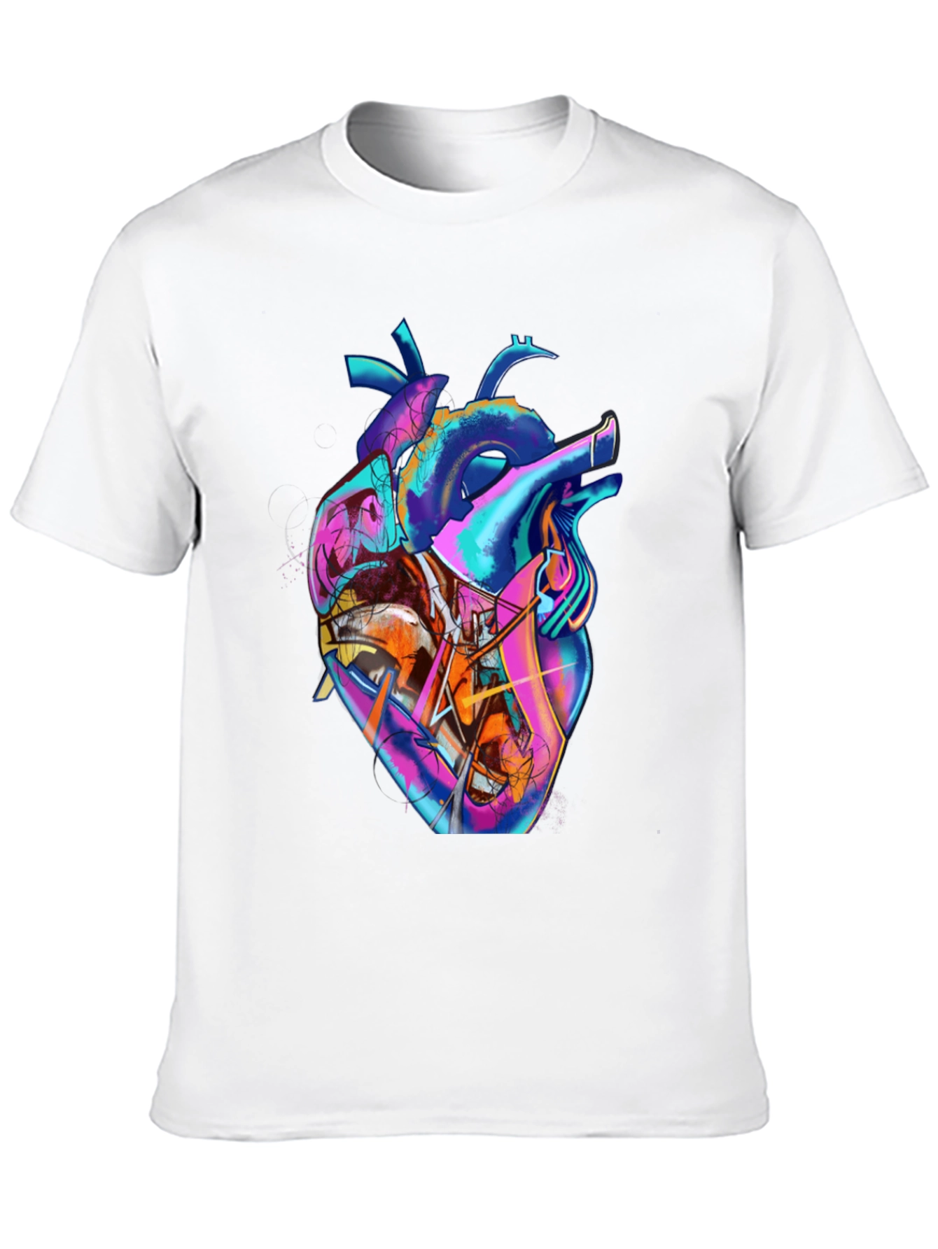 Abstract Heart Graphic Tee - Stylish Mens Black T-Shirt