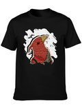 Abstract Bird Graphic Tee - Black