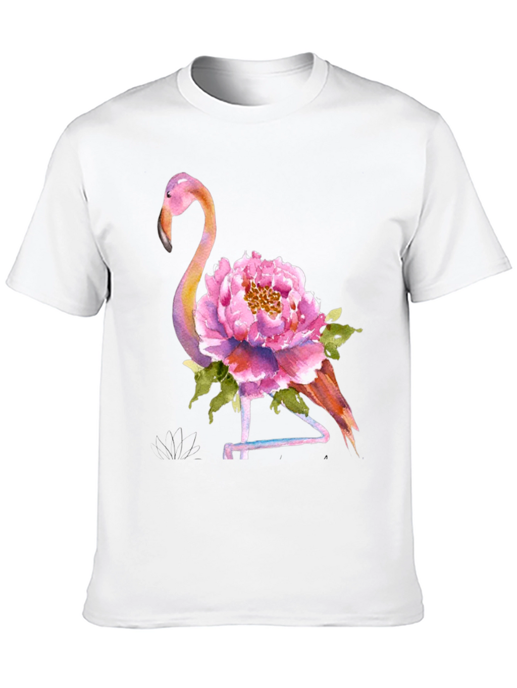 Mens Flamingo Floral Graphic Tee - Black