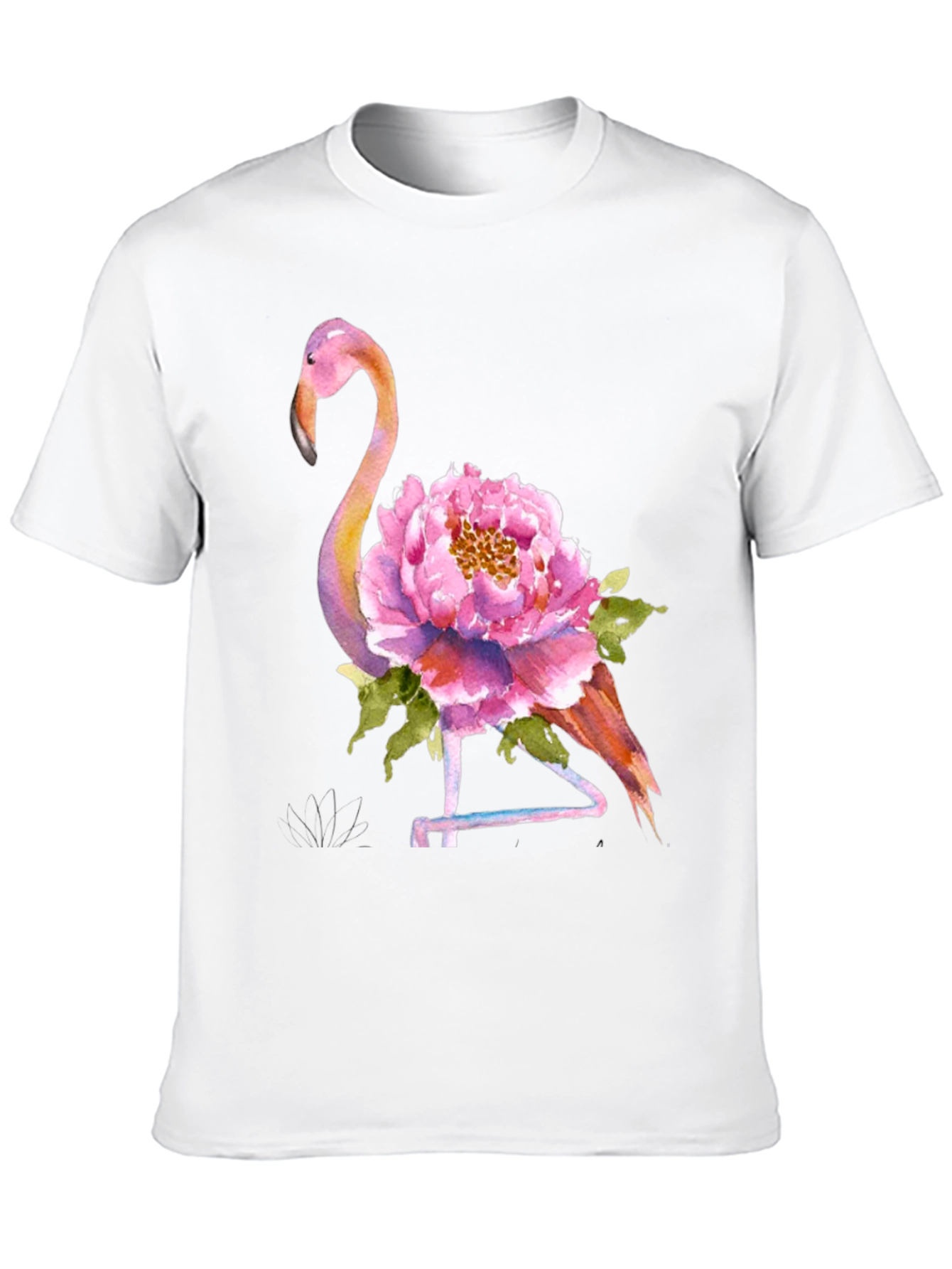 Mens Flamingo Floral Graphic Tee - Black