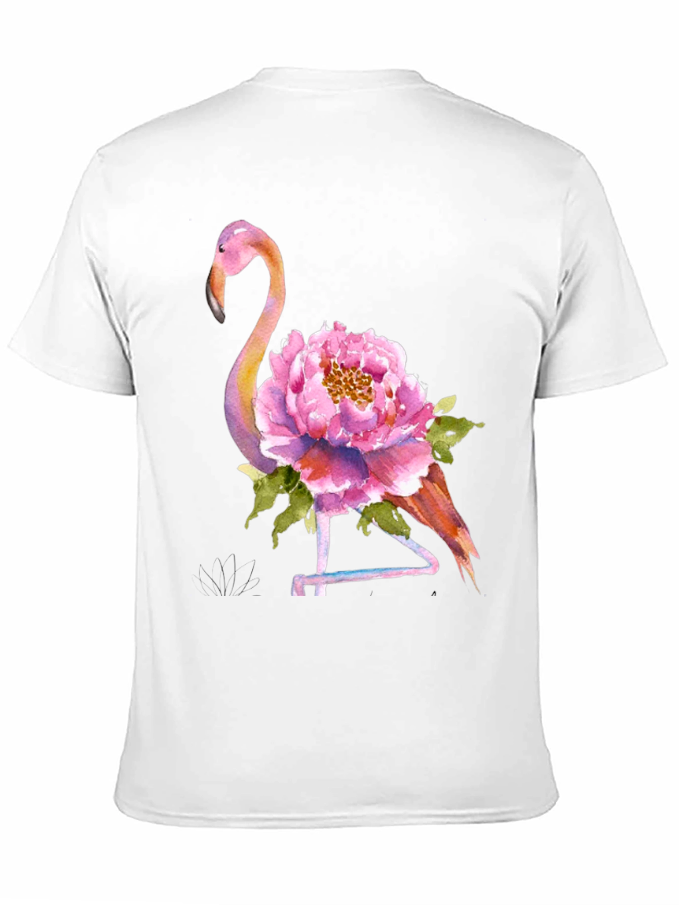 Mens Flamingo Floral Graphic Tee - Black