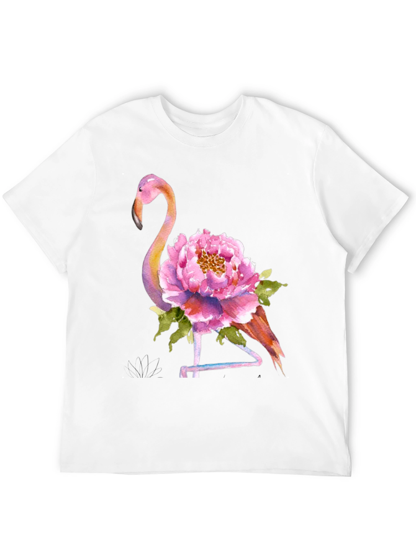 Mens Flamingo Floral Graphic Tee - Black