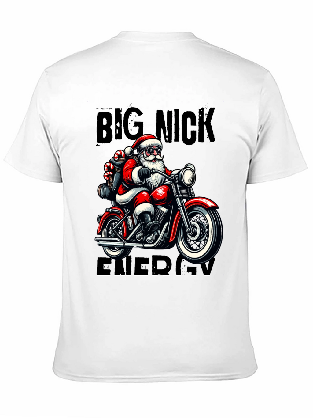 Big Nick Energy Santa Motorcycle T-Shirt