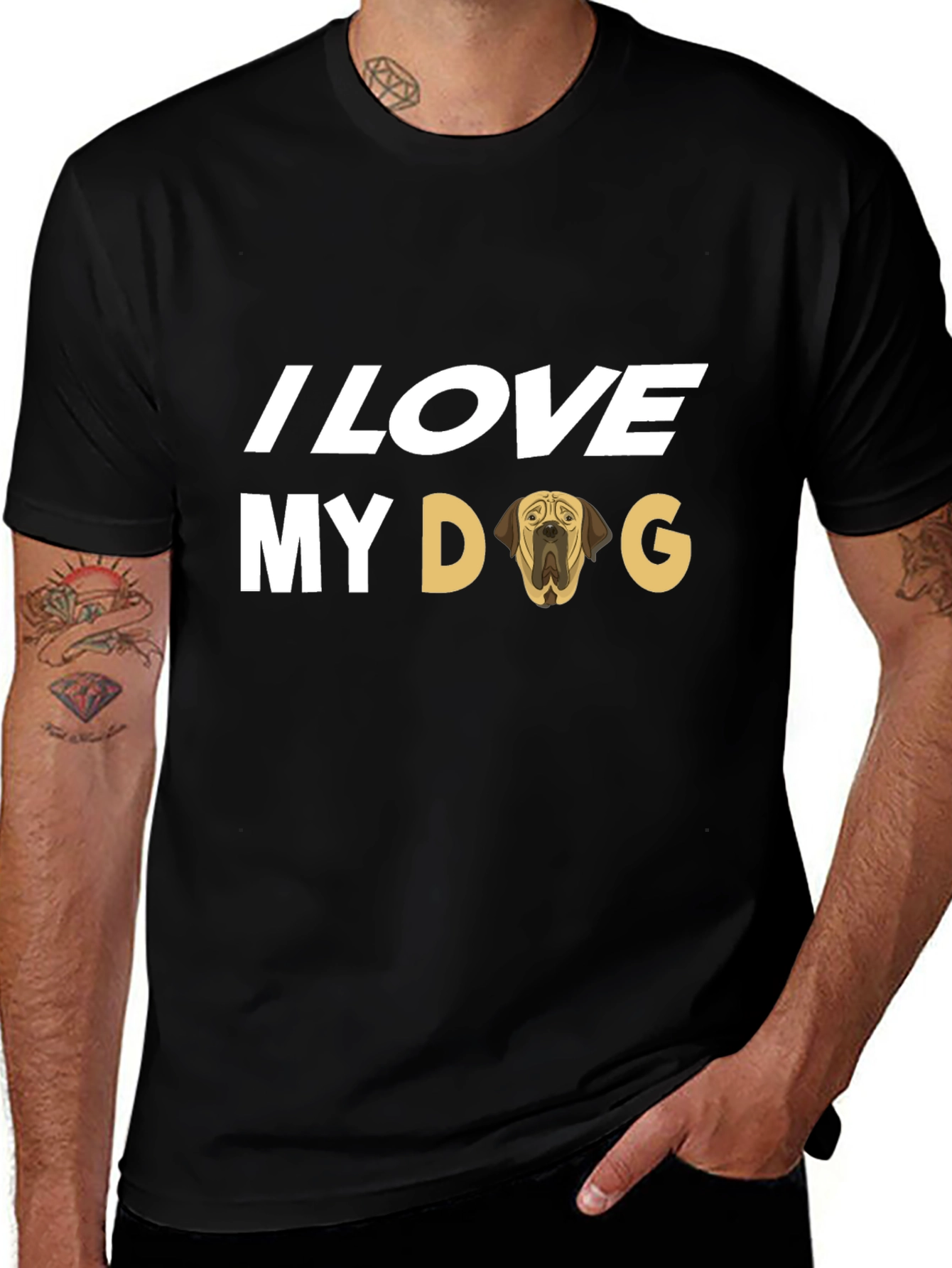 I Love My Dog T-Shirt - Black Dog Lover Tee