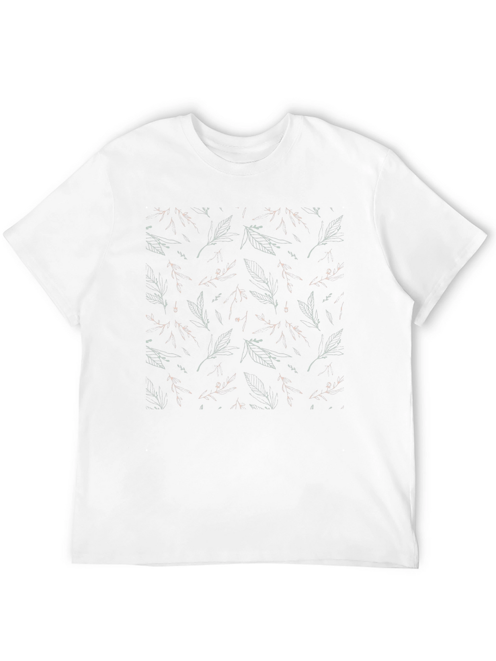 Leaf Pattern Black T-Shirt