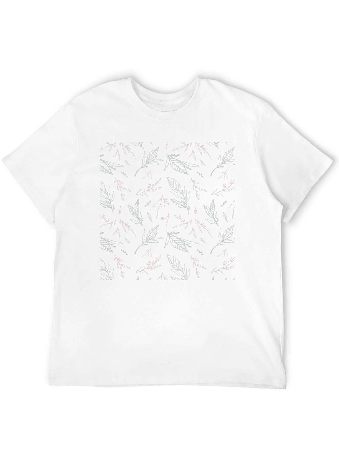Leaf Pattern Black T-Shirt