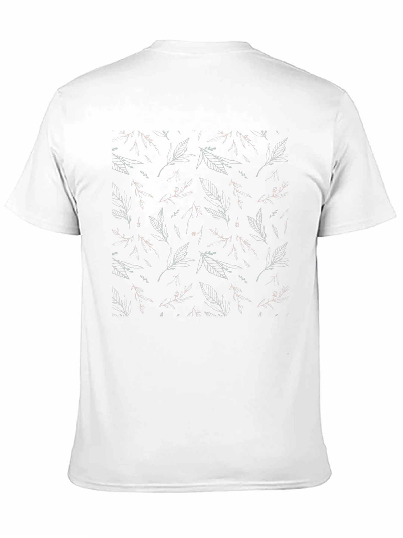 Leaf Pattern Black T-Shirt