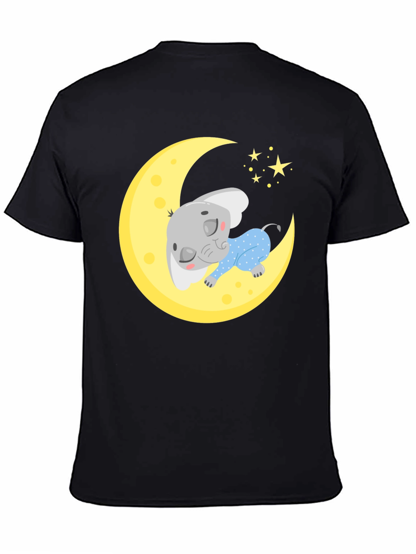 Cute Elephant On Moon Graphic Tee