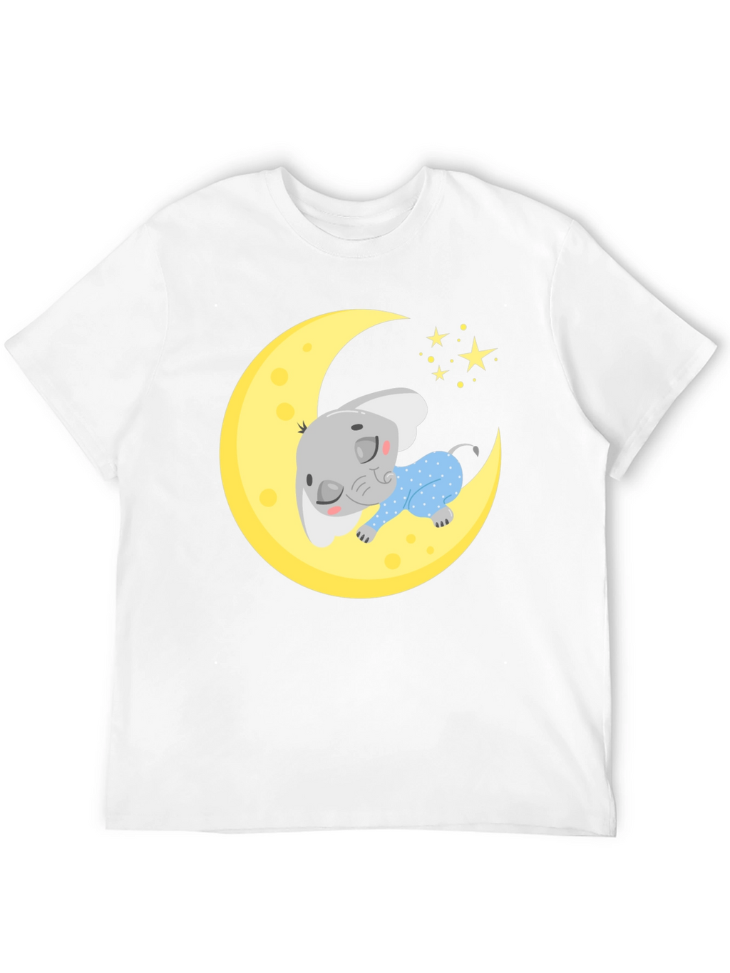 Cute Elephant On Moon Graphic Tee