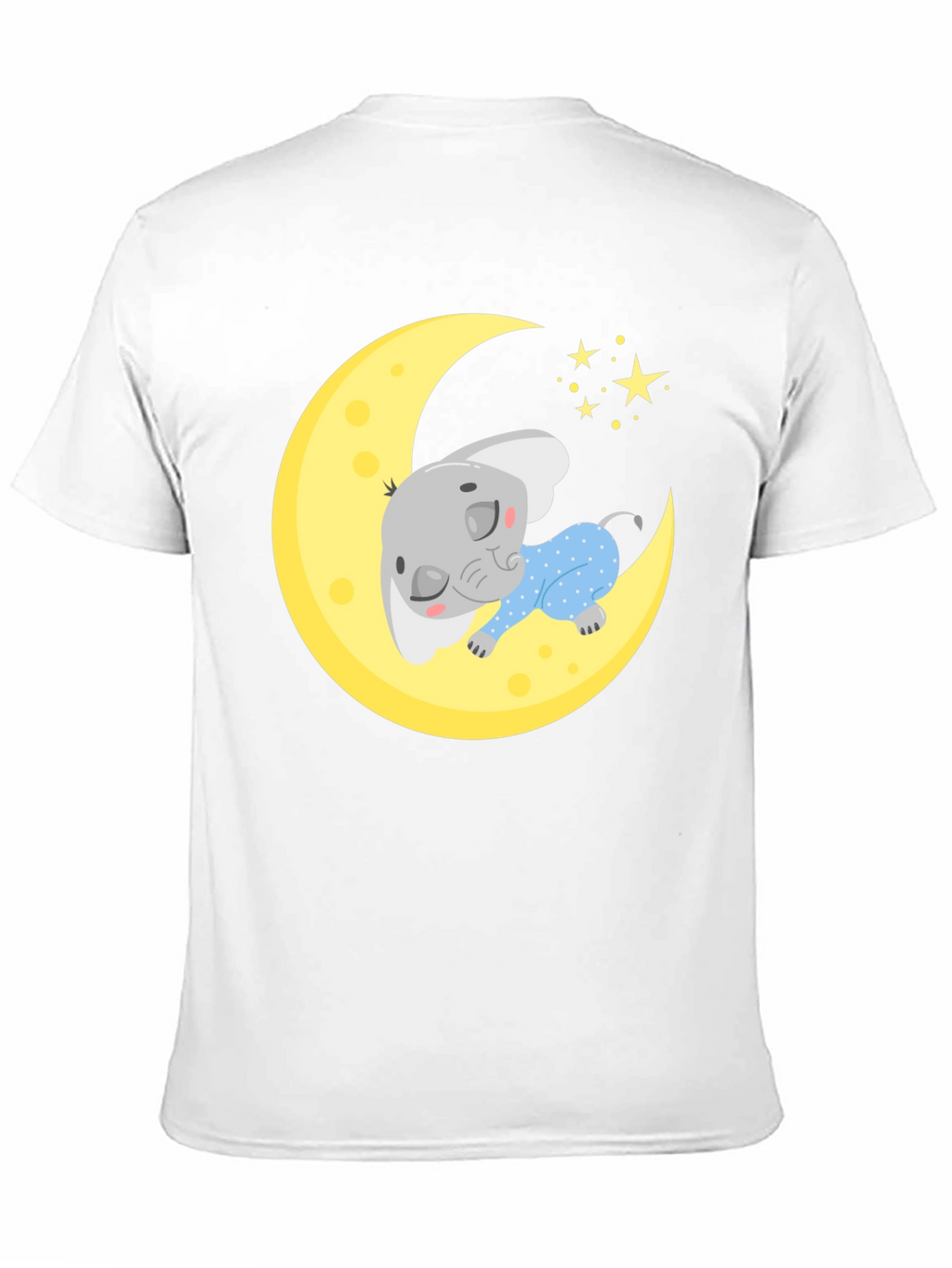 Cute Elephant On Moon Graphic Tee