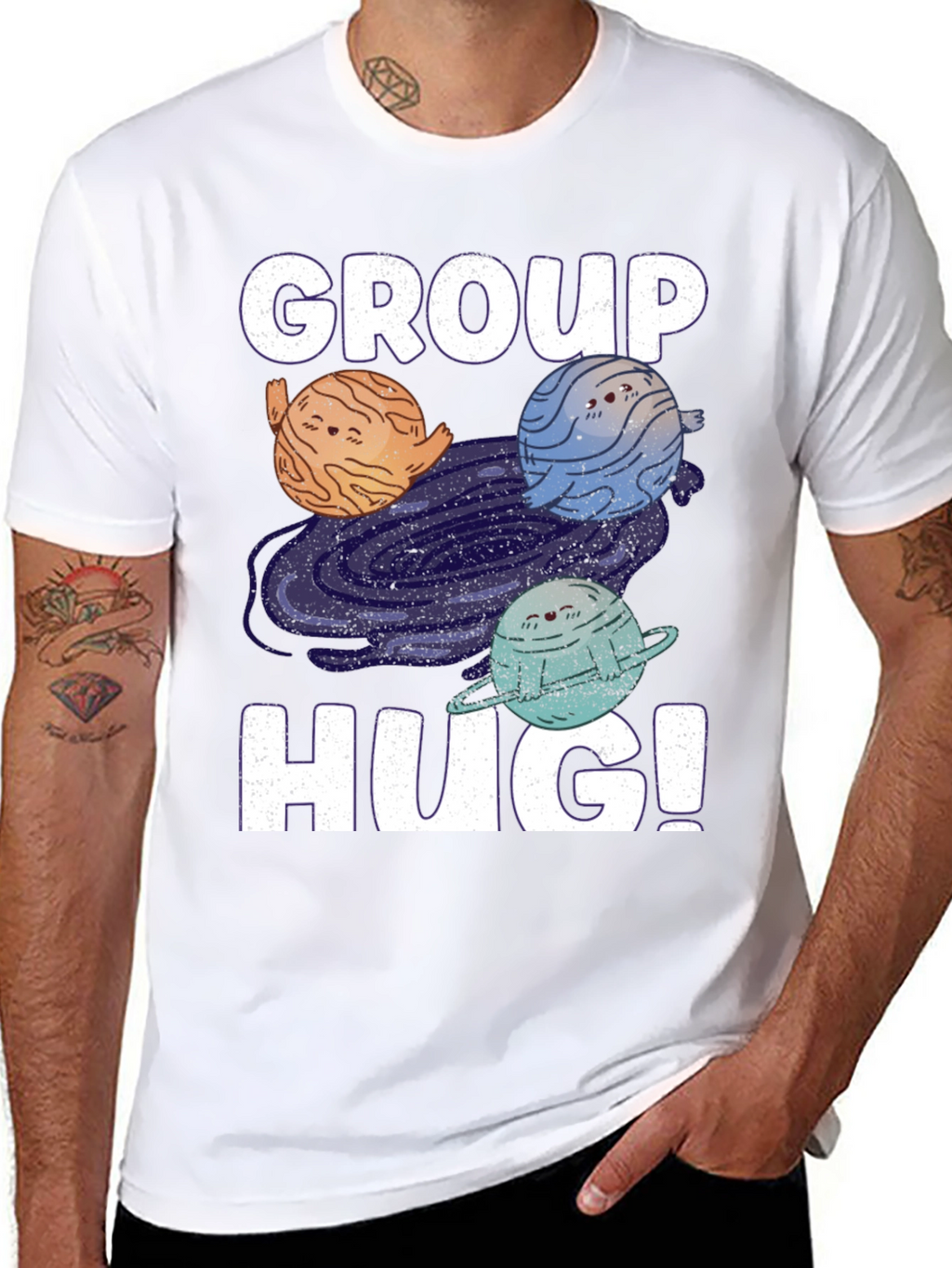 Group Hug Planet T-Shirt - Embrace the Cosmos!