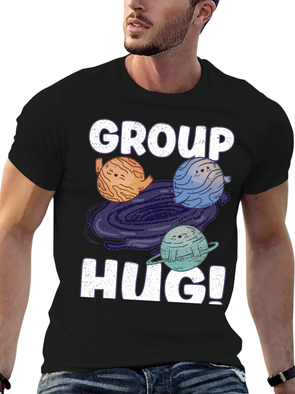 Group Hug Planet T-Shirt - Embrace the Cosmos!