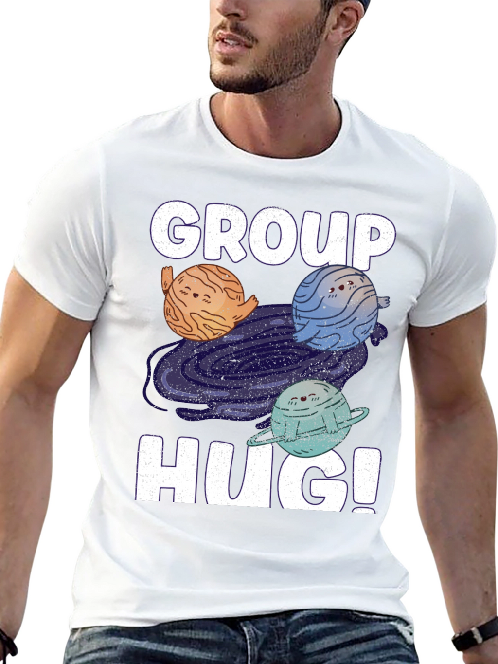 Group Hug Planet T-Shirt - Embrace the Cosmos!