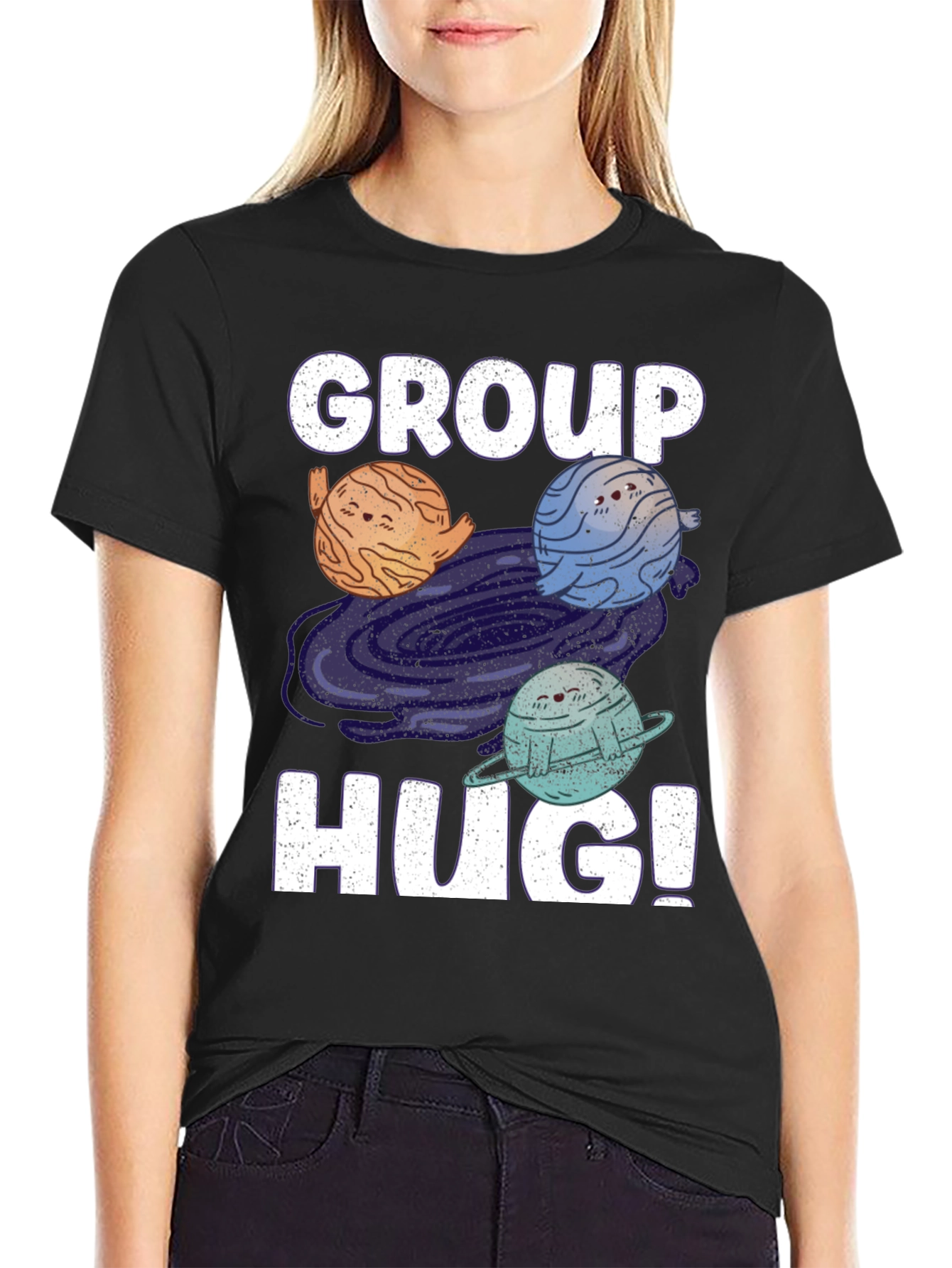 Group Hug Planet T-Shirt - Embrace the Cosmos!