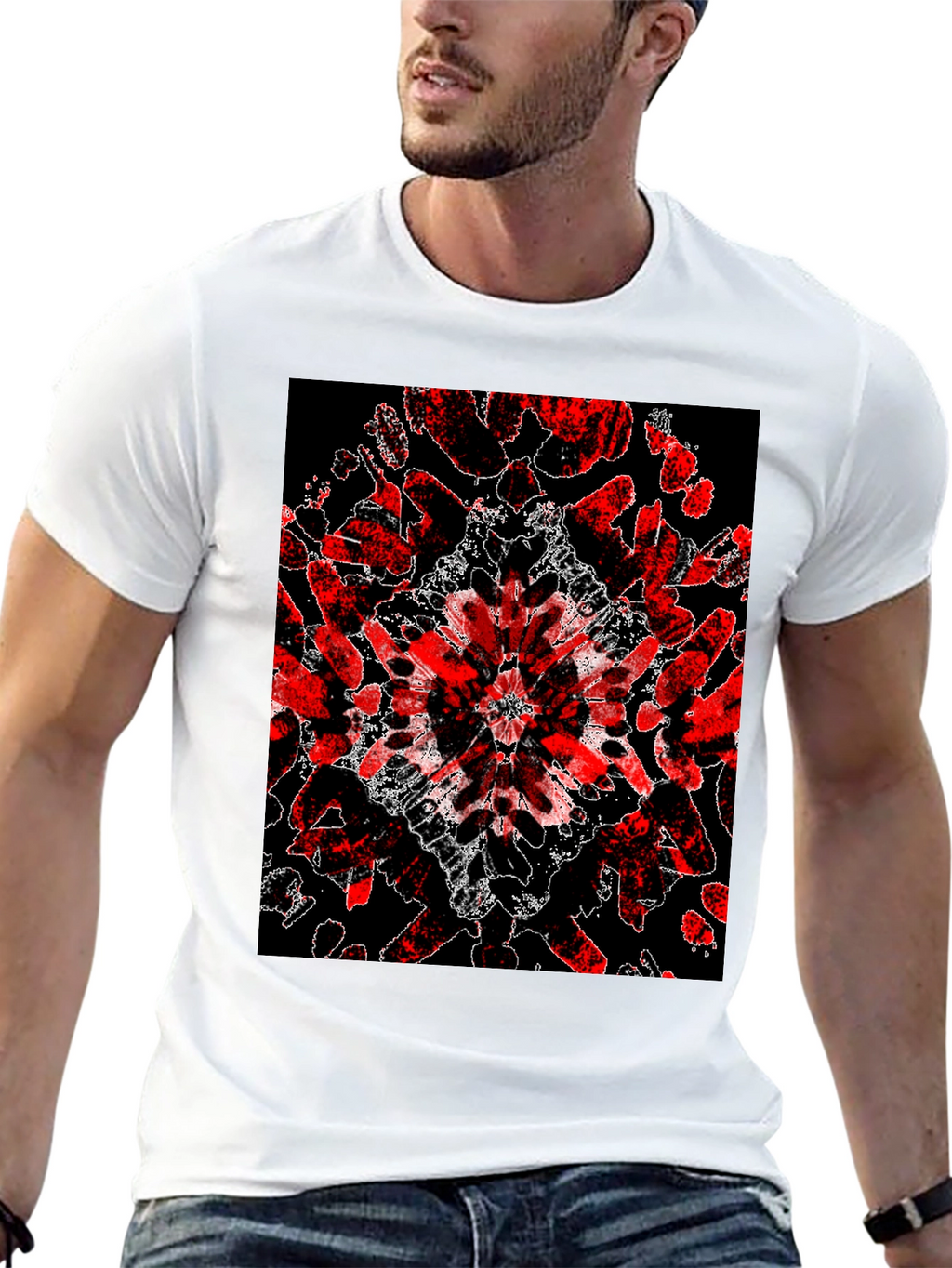 Abstract Red & Black Graphic Tee