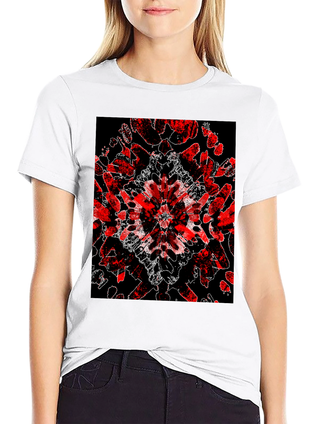 Abstract Red & Black Graphic Tee